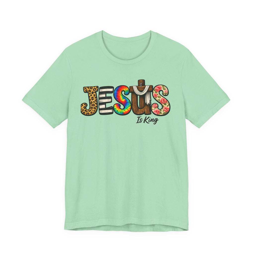 Jesus Graphic Tee — Colorful Americana Faith Design