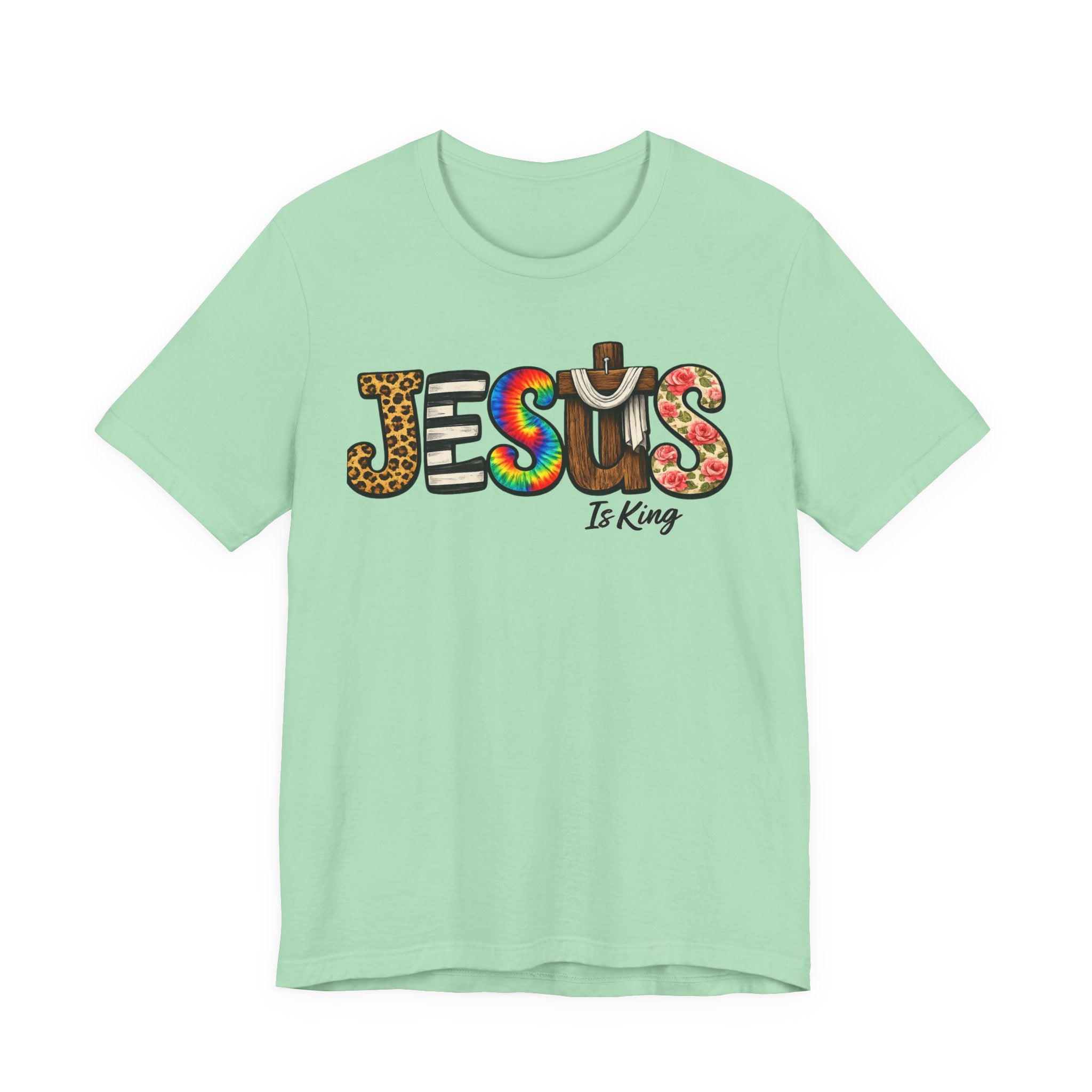 Jesus Graphic Tee — Colorful Americana Faith Design
