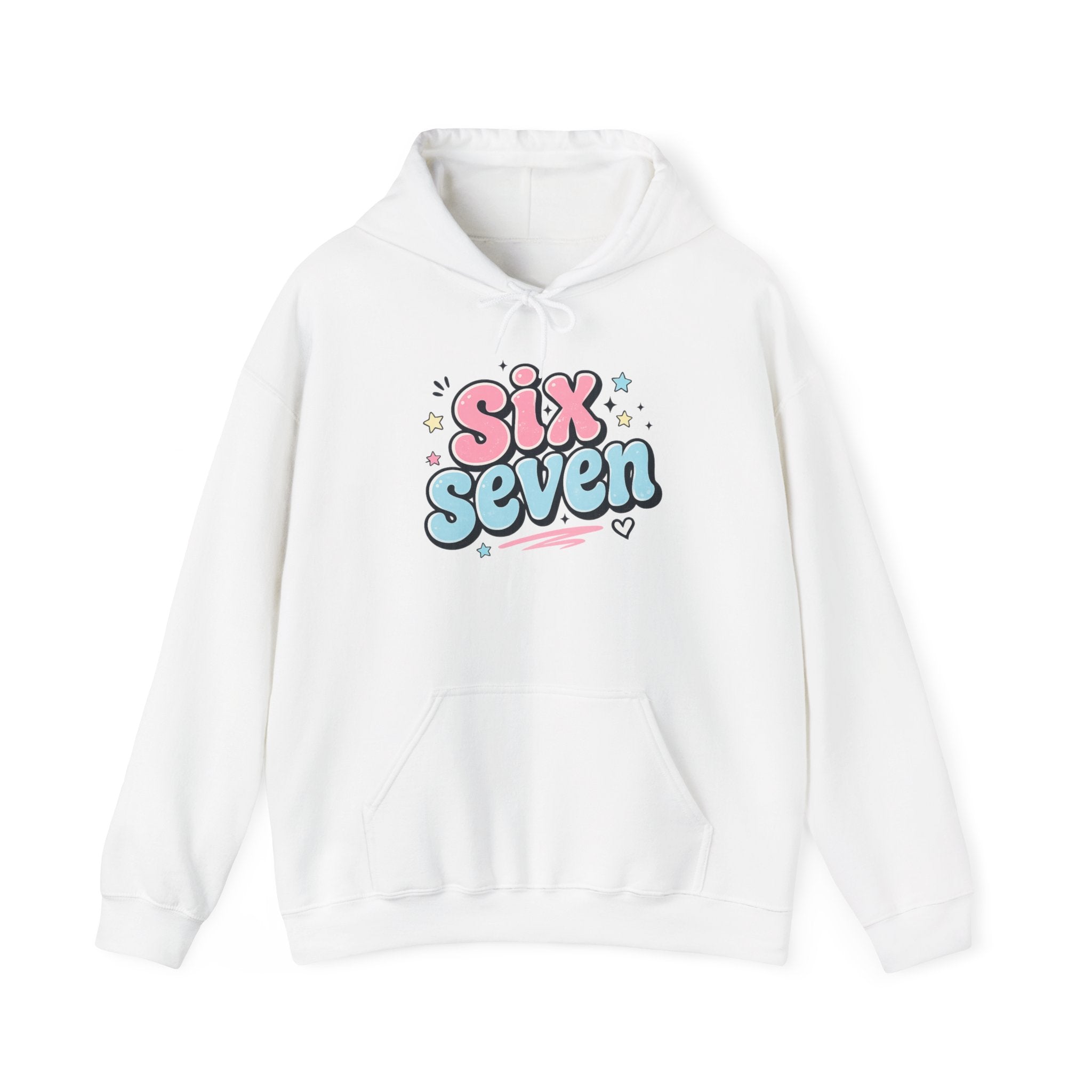 Six Seven Hoodie — Cute Pastel "Six Seven" Graphic Sweatshirt