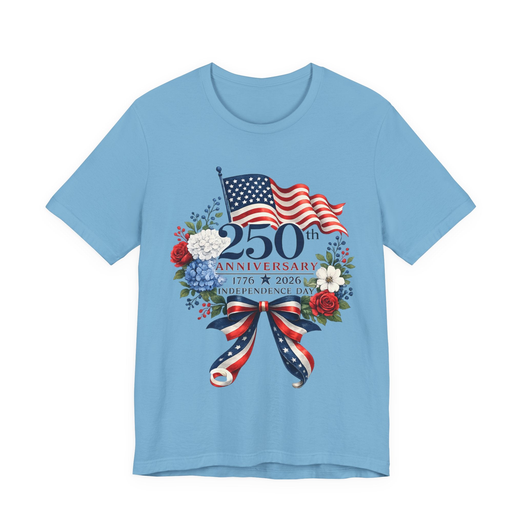 250th Independence Day T-Shirt — 1776–2026 Patriotic American Flag Ribbon Tee