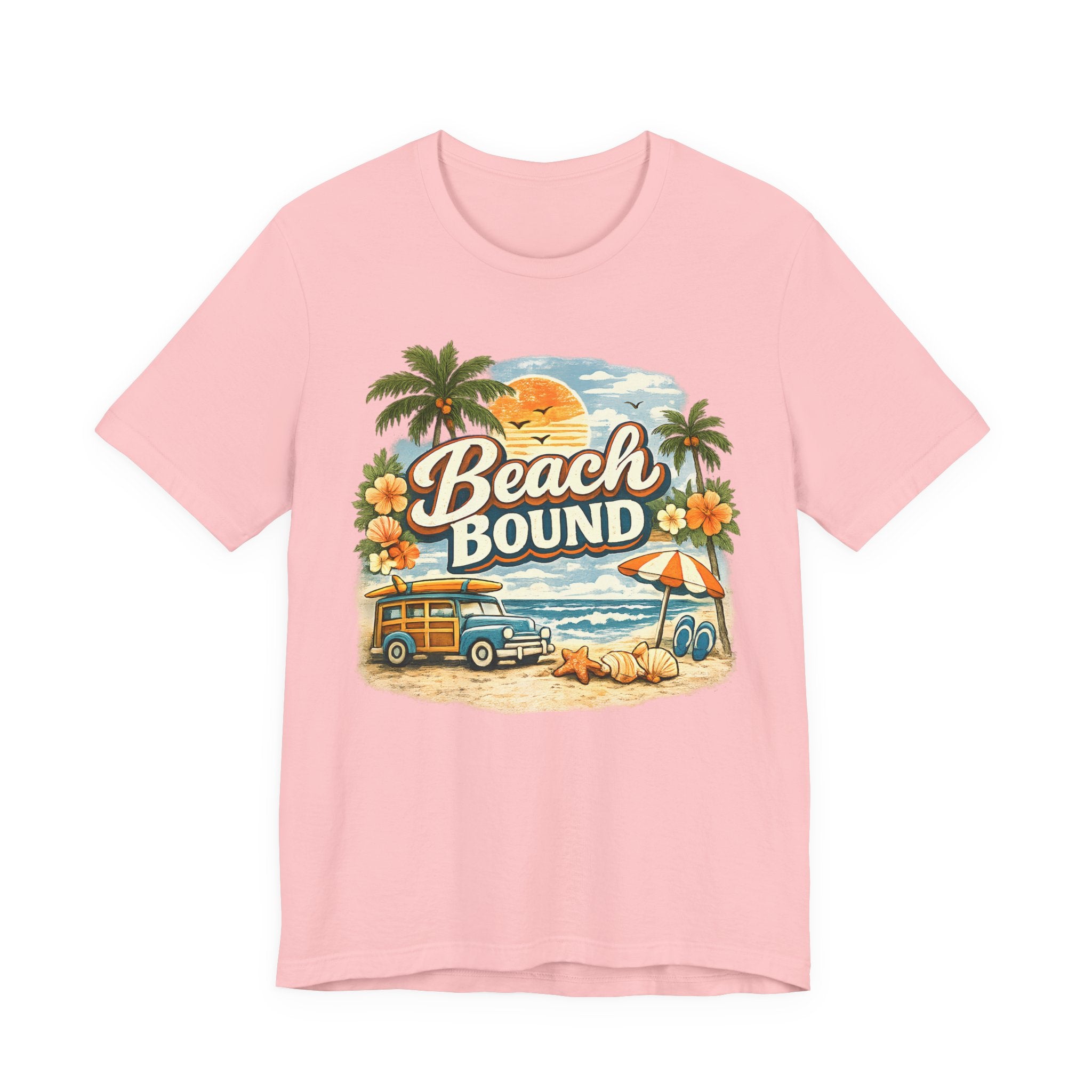 Beach Bound T-Shirt — Retro Surf Van & Palm Trees Tee