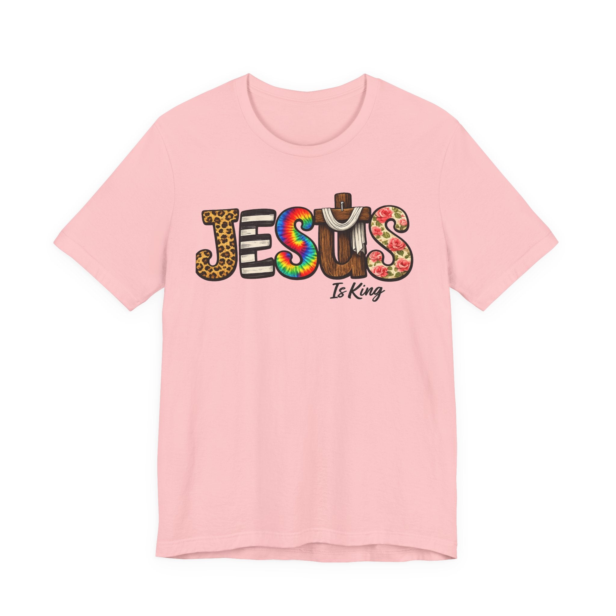 Jesus Graphic Tee — Colorful Americana Faith Design