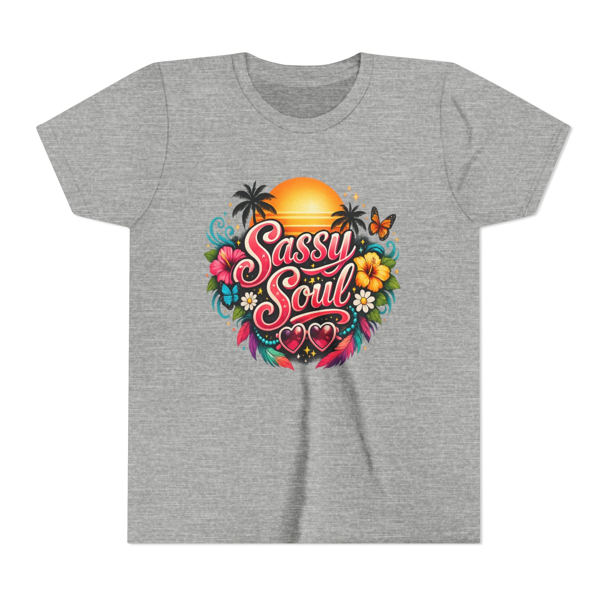 Sassy Soul Youth Tee - Tropical Sunset Floral Kids Shirt