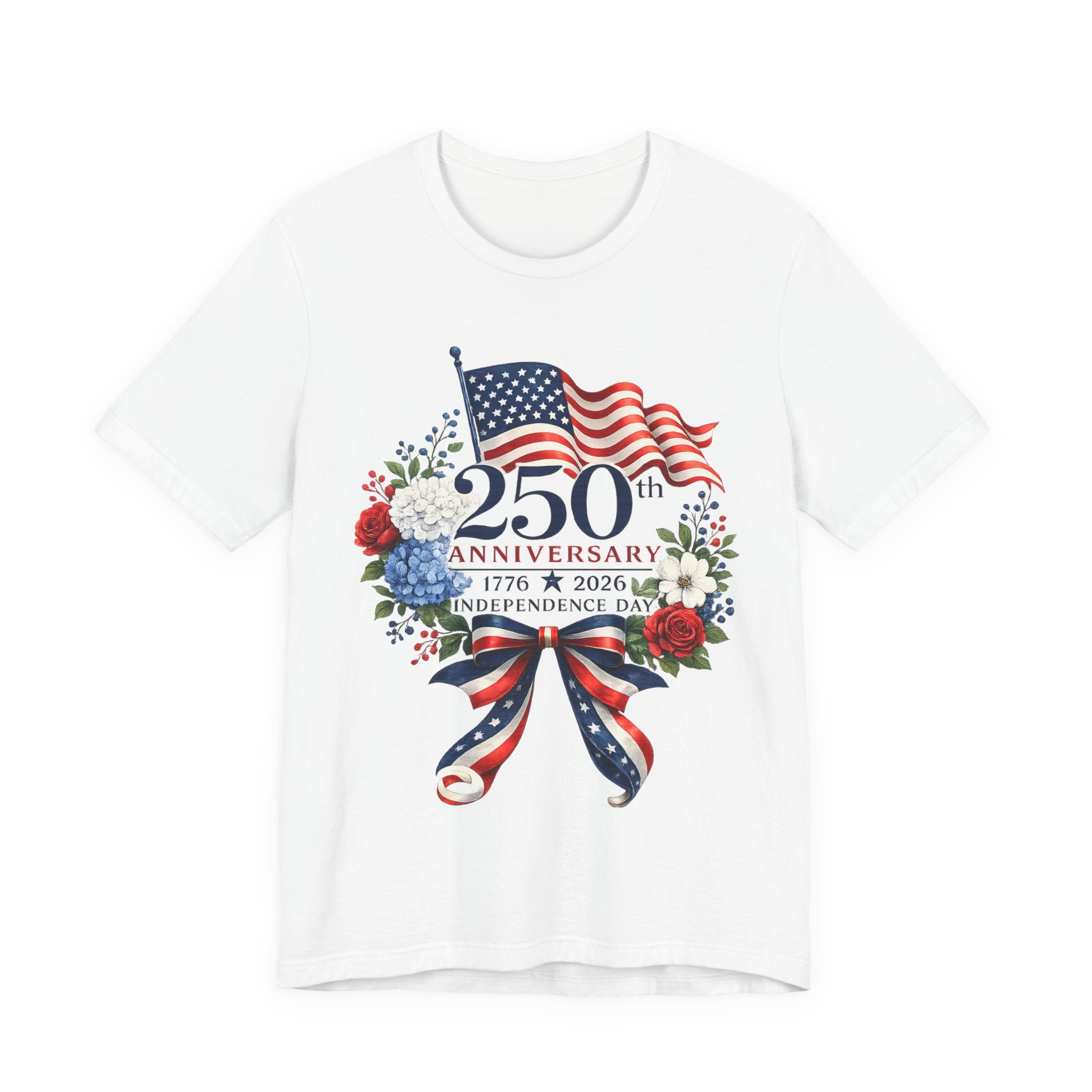 250th Independence Day T-Shirt — 1776–2026 Patriotic American Flag Ribbon Tee