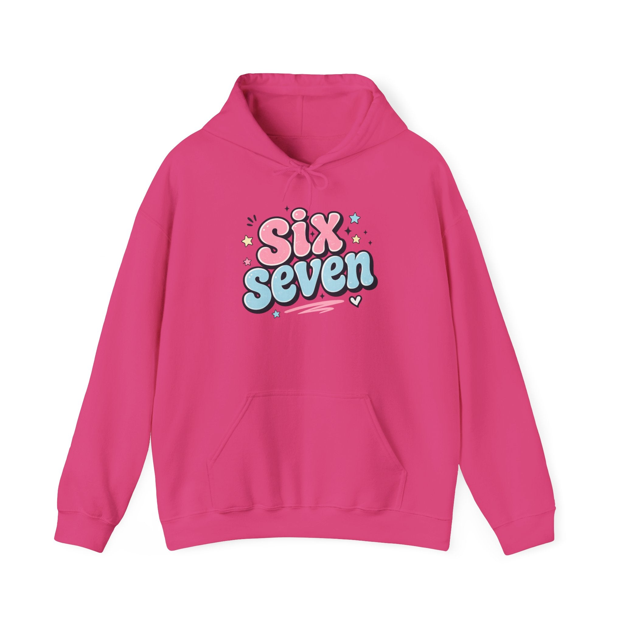 Six Seven Hoodie — Cute Pastel "Six Seven" Graphic Sweatshirt