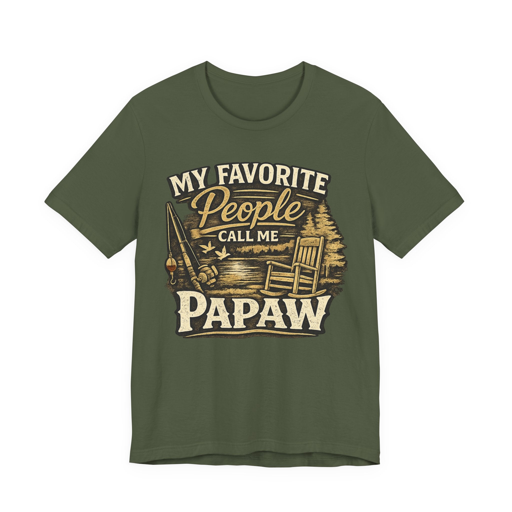 Papaw T-Shirt - "My Favorite People Call Me Papaw" Vintage Cabin Tee