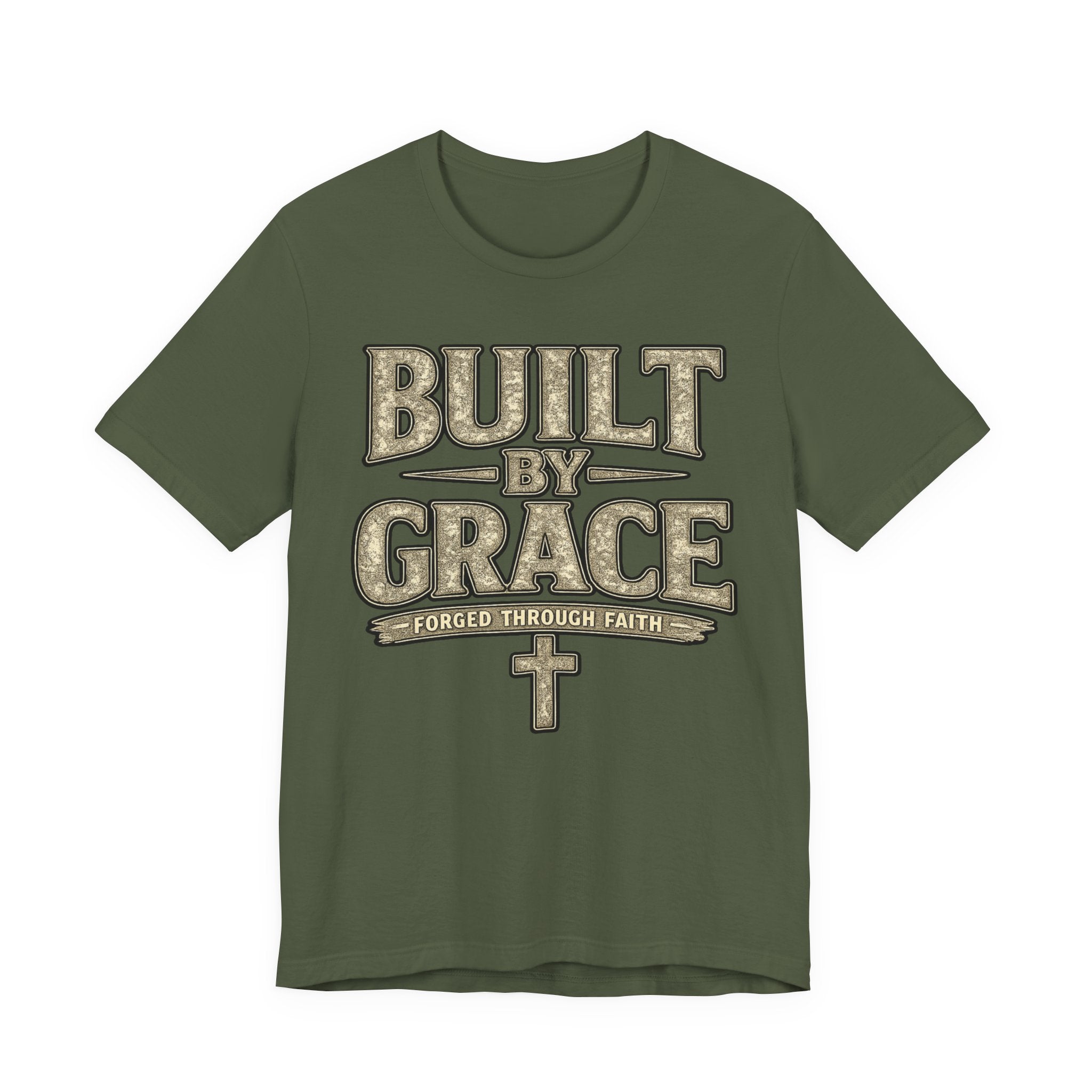 Built by Grace T-Shirt — Forged Through Faith Christian Tee