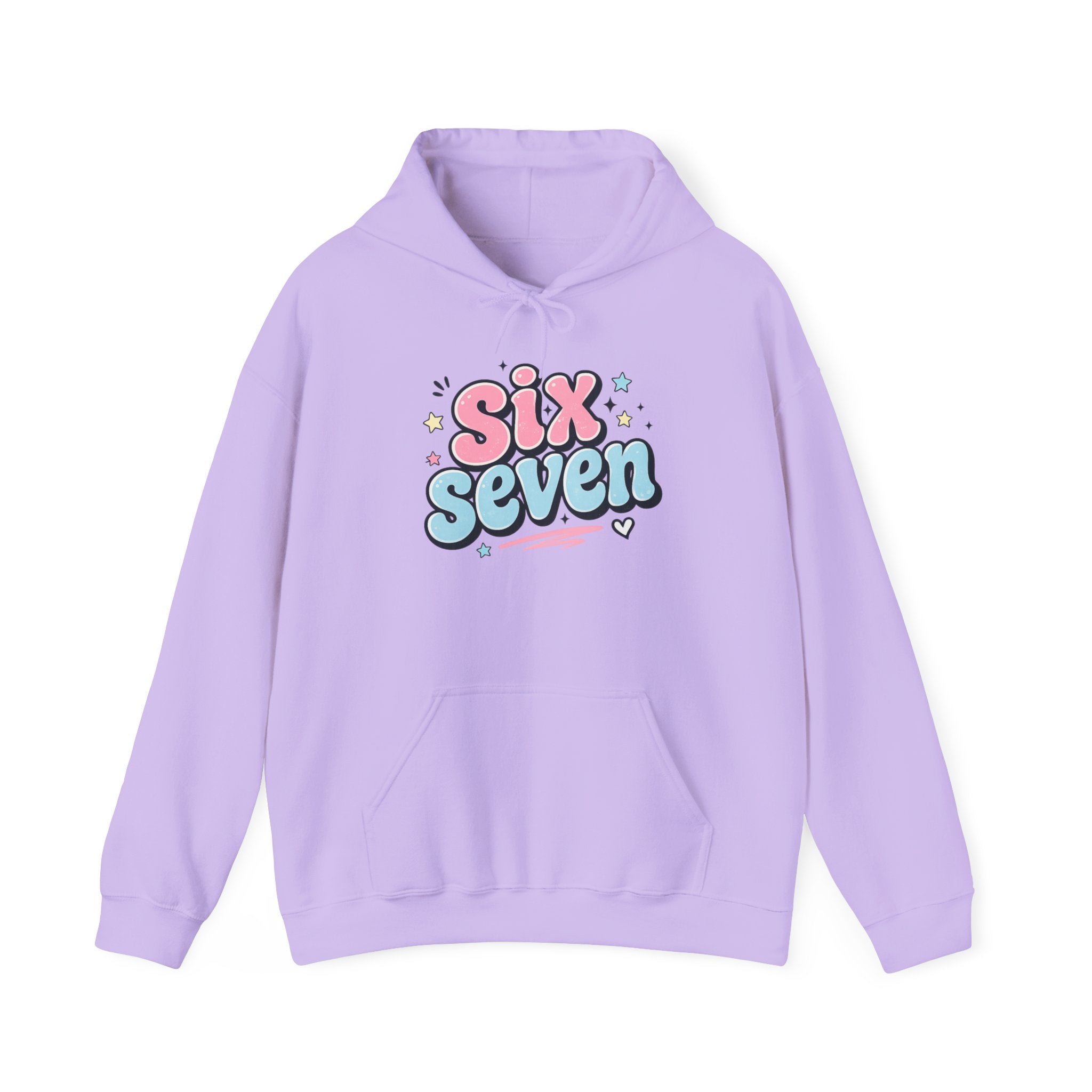 Six Seven Hoodie — Cute Pastel "Six Seven" Graphic Sweatshirt