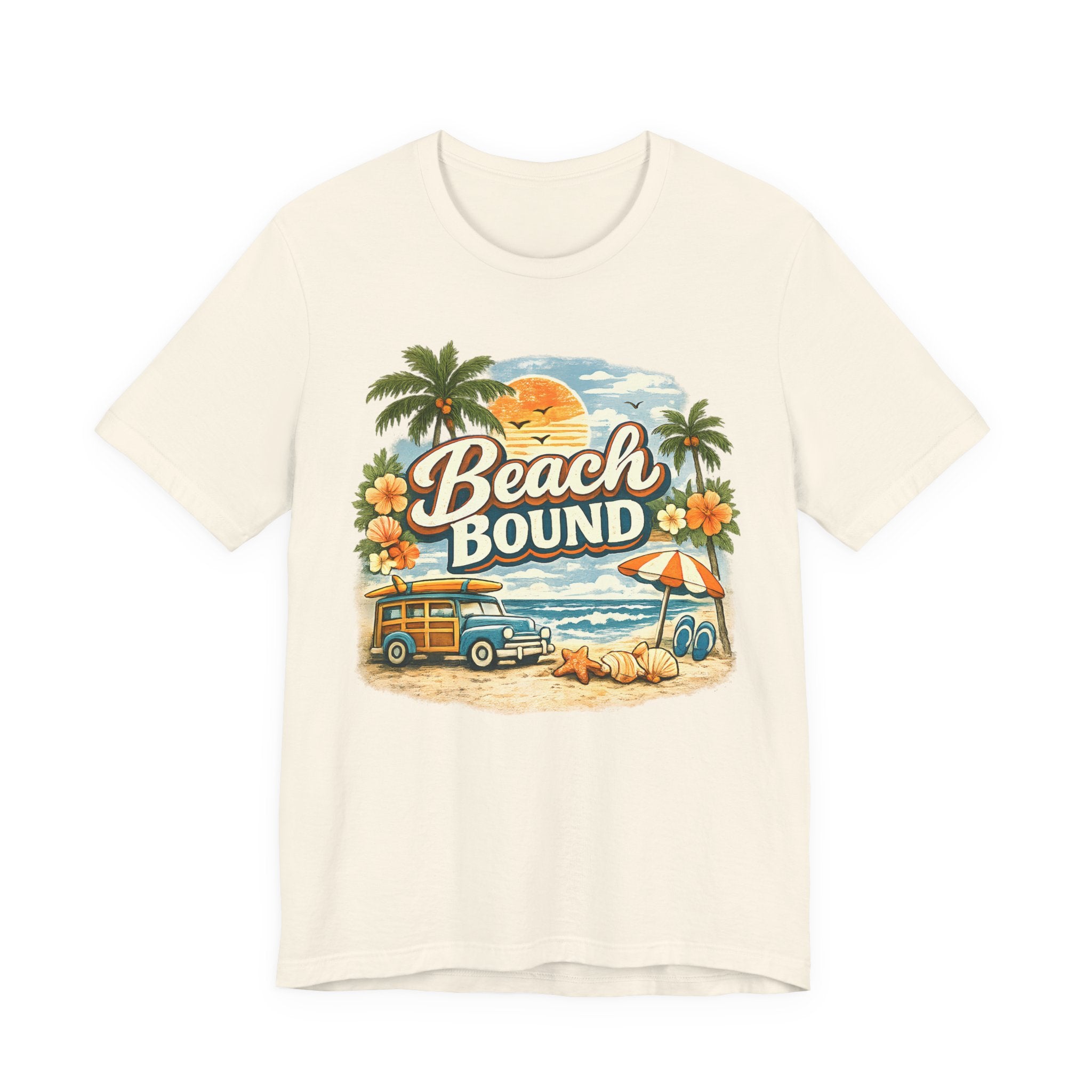 Beach Bound T-Shirt — Retro Surf Van & Palm Trees Tee