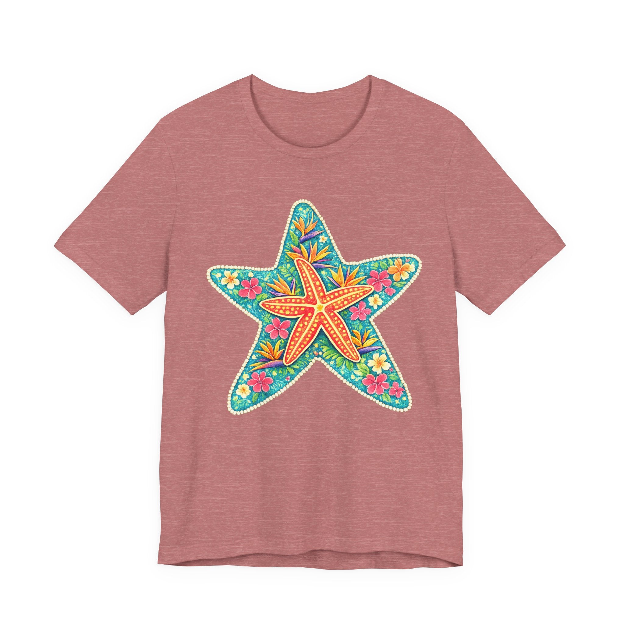Starfish Floral Tee — Colorful Tropical Beach T-Shirt