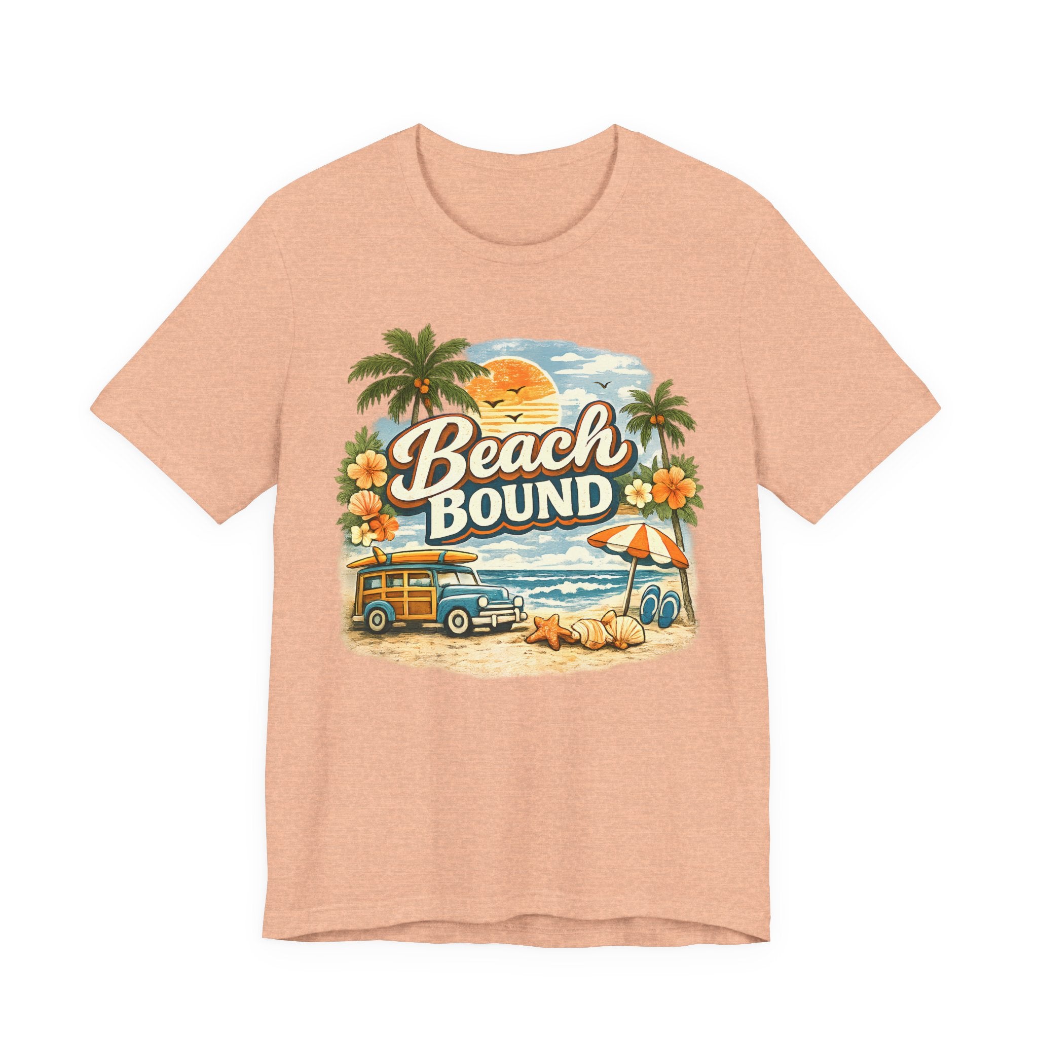 Beach Bound T-Shirt — Retro Surf Van & Palm Trees Tee