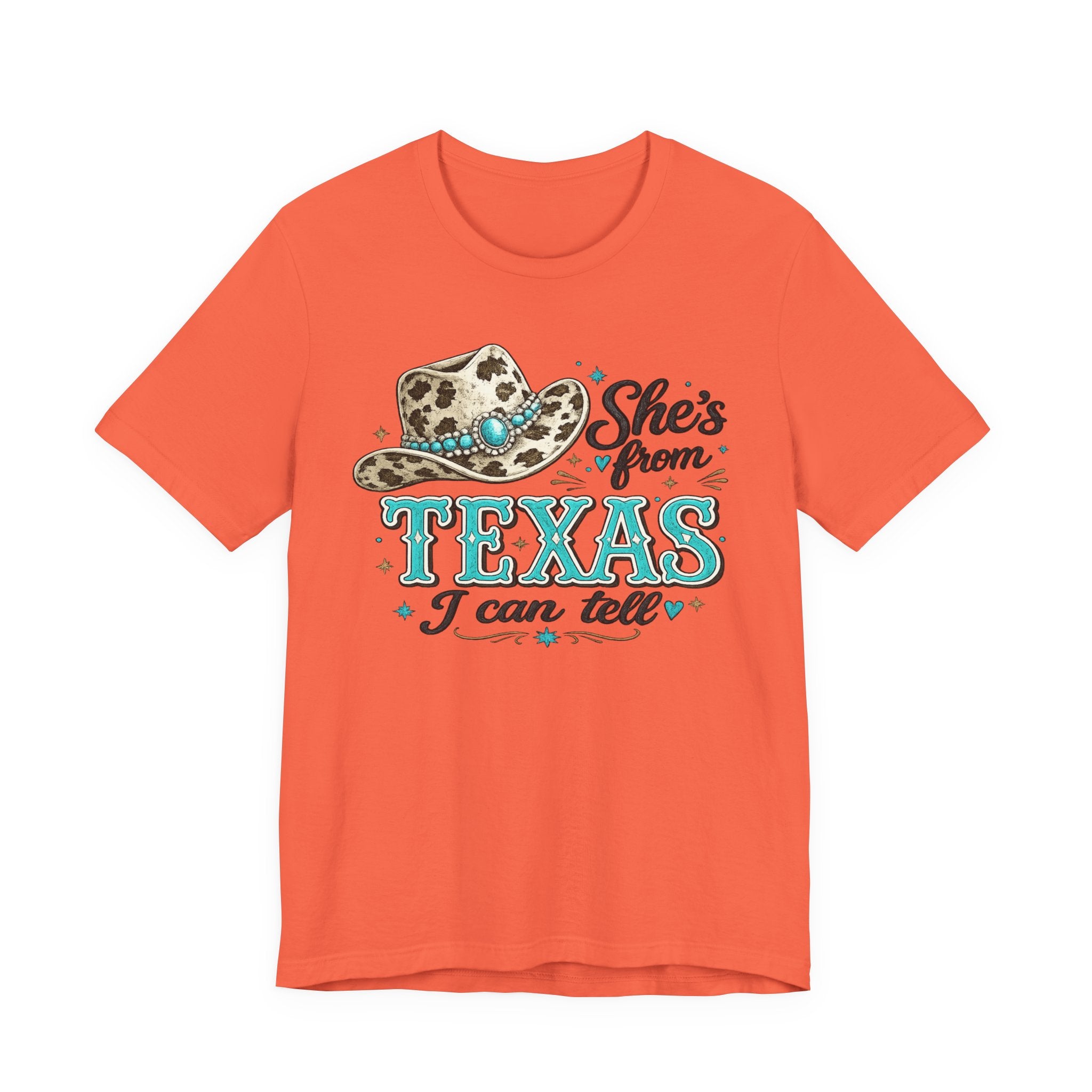 She’s From Texas T-Shirt – Leopard Cowgirl Hat Graphic Tee