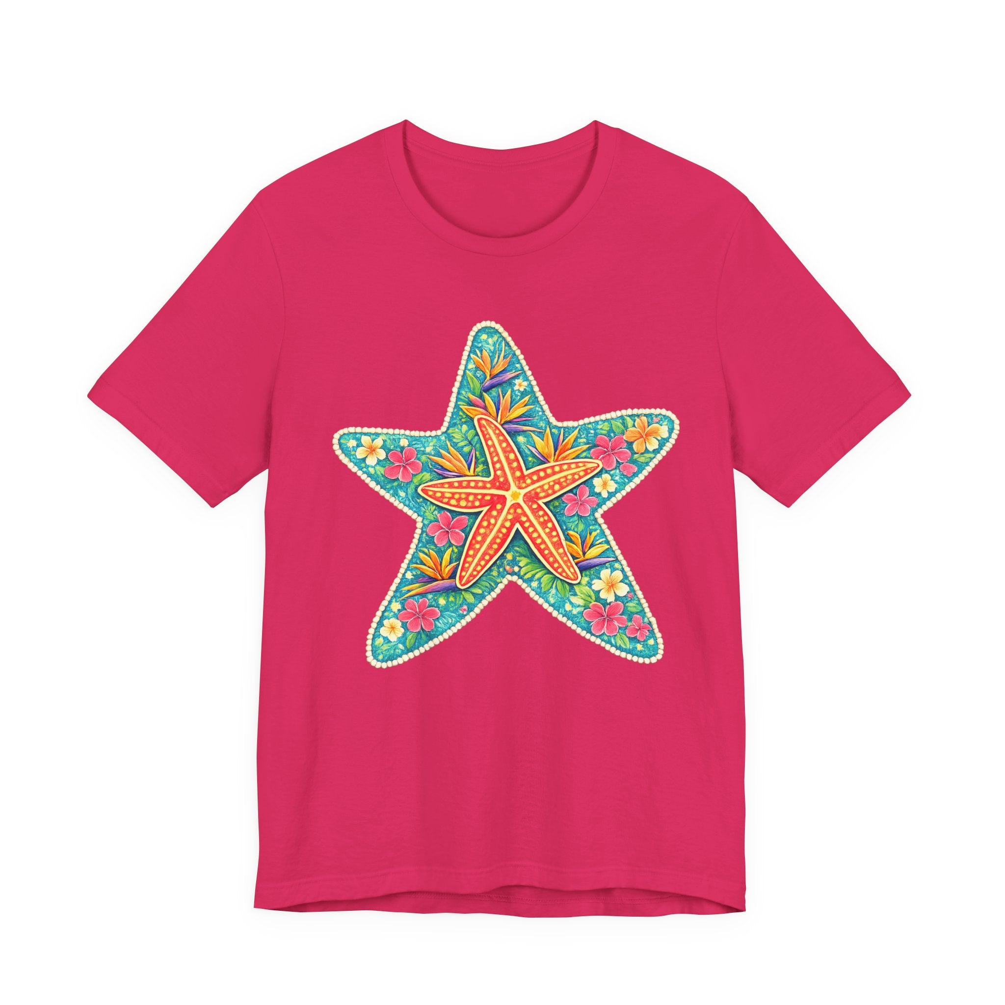 Starfish Floral Tee — Colorful Tropical Beach T-Shirt
