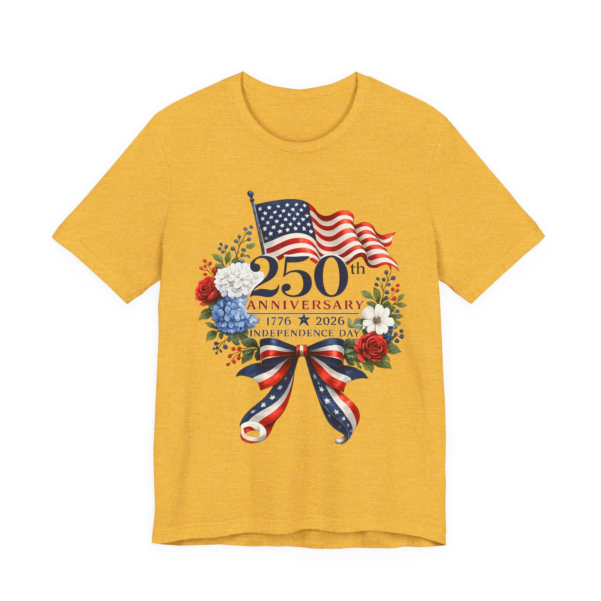 250th Independence Day T-Shirt — 1776–2026 Patriotic American Flag Ribbon Tee