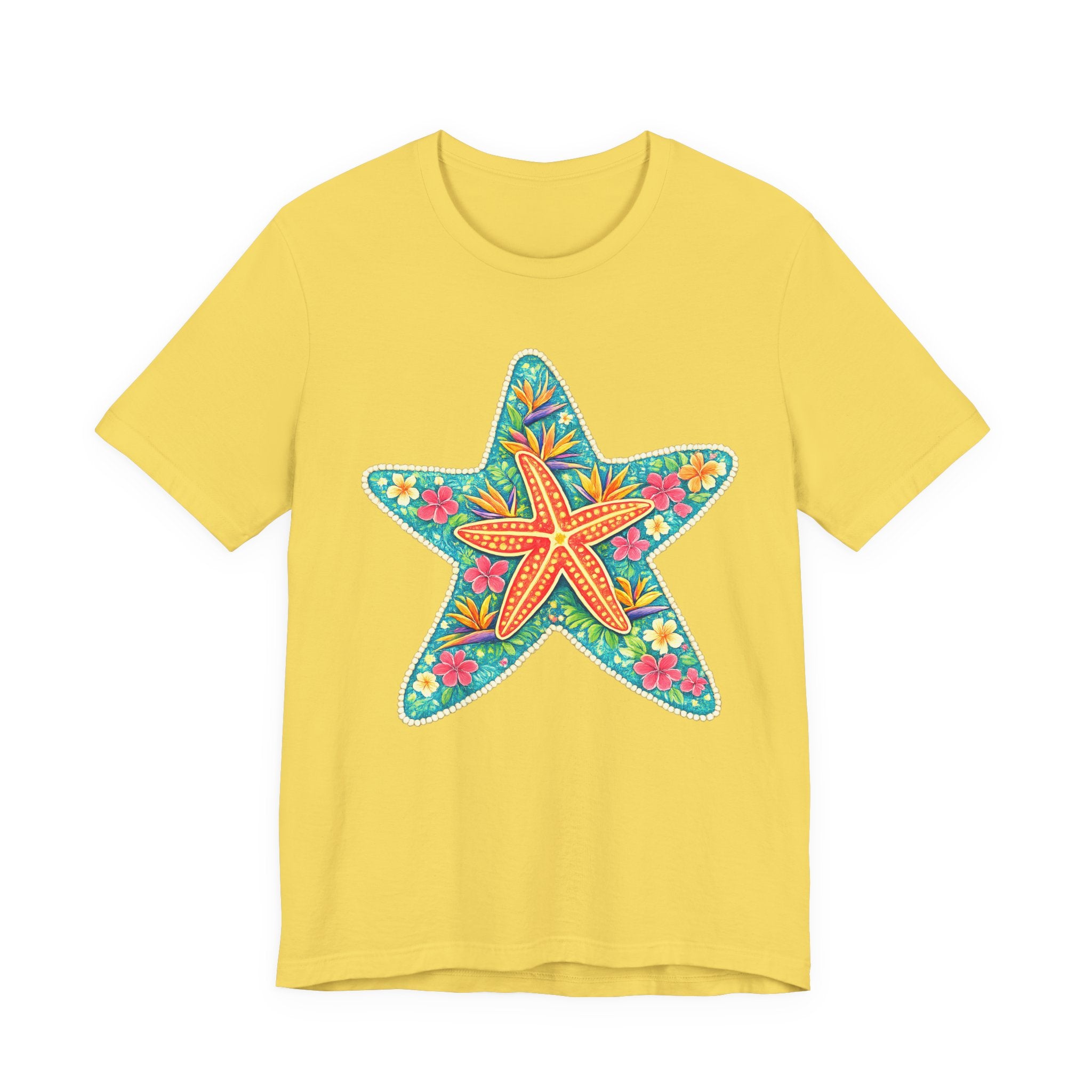 Starfish Floral Tee — Colorful Tropical Beach T-Shirt