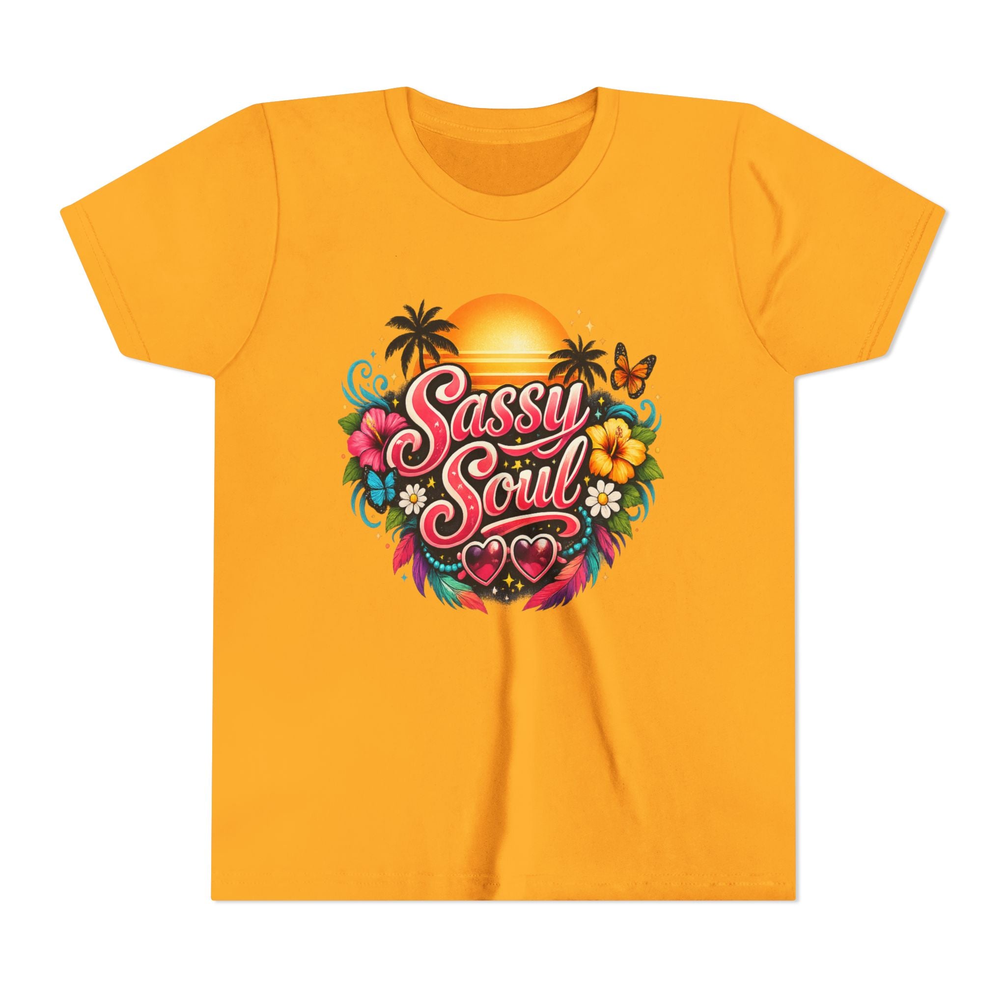Sassy Soul Youth Tee - Tropical Sunset Floral Kids Shirt