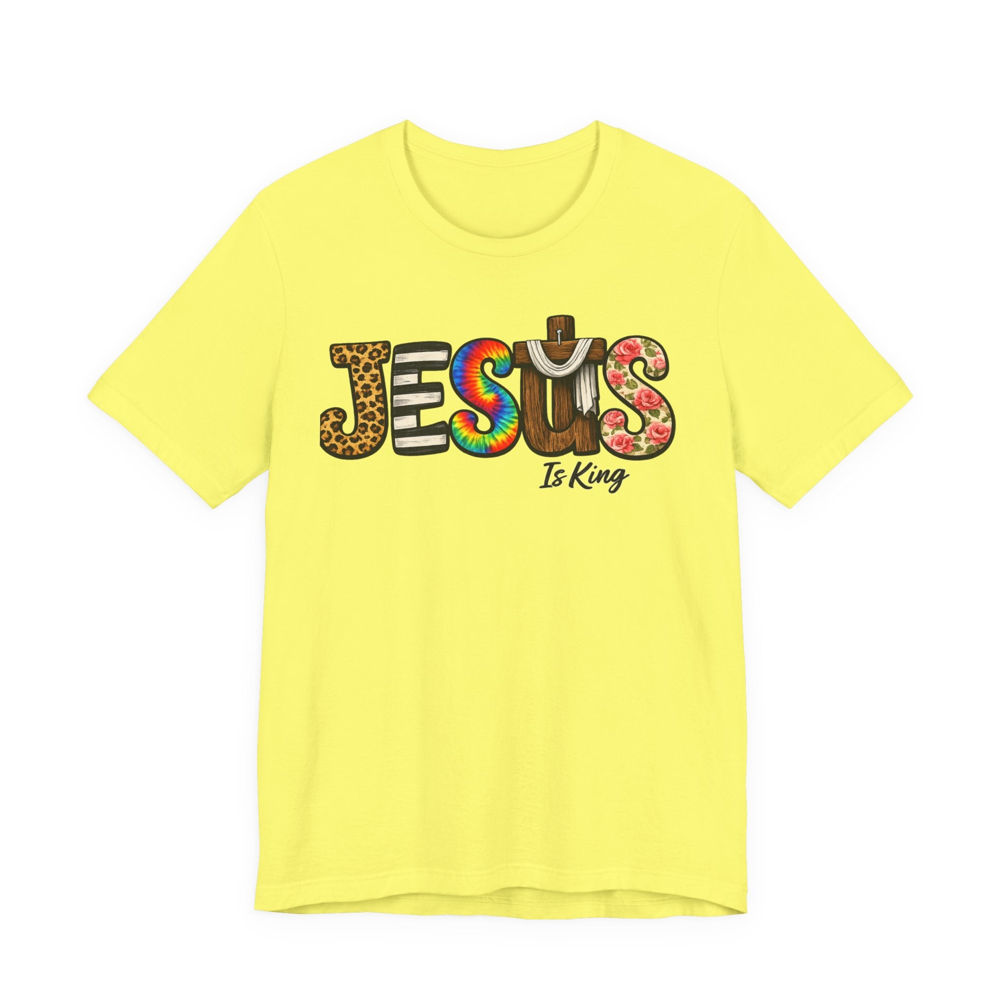 Jesus Graphic Tee — Colorful Americana Faith Design