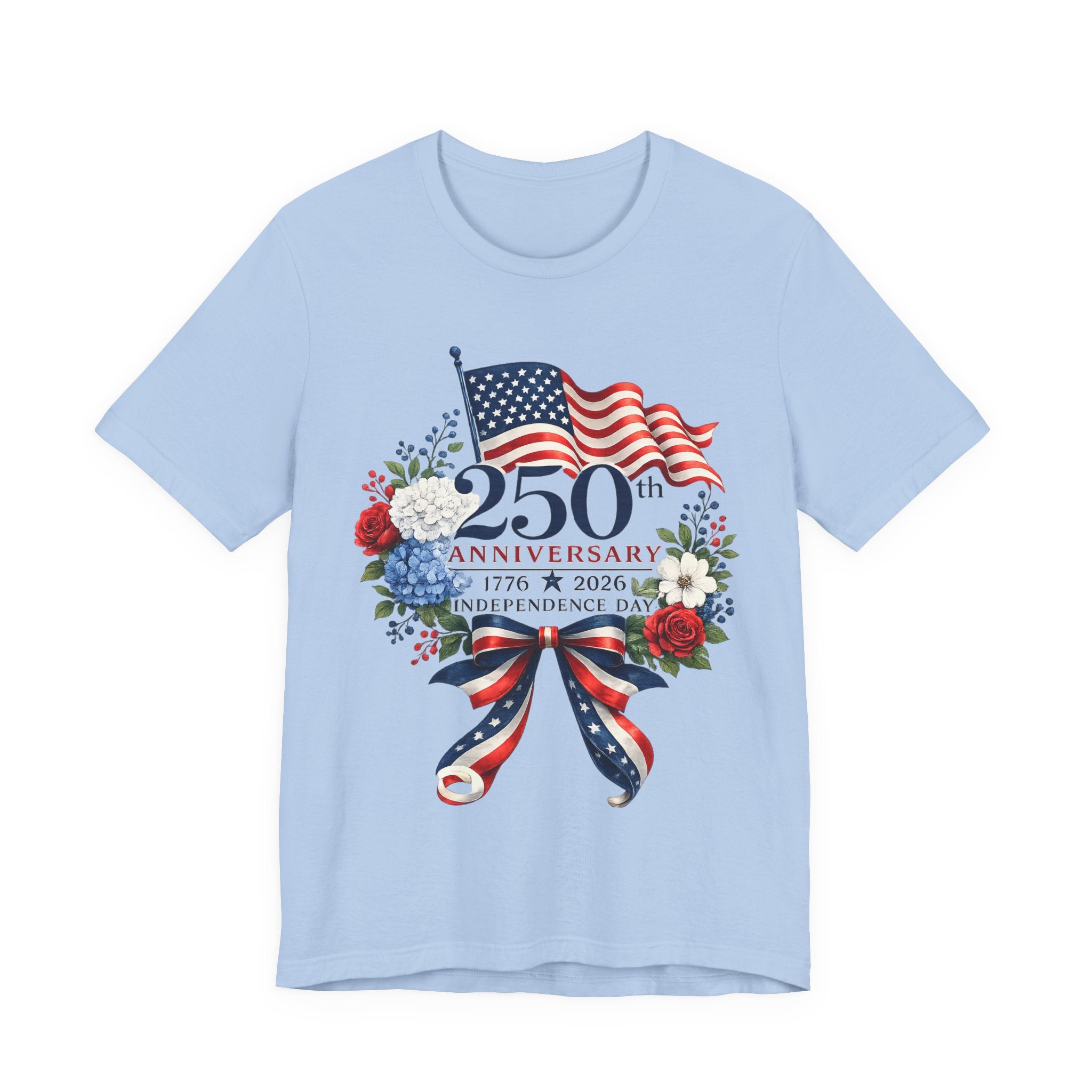 250th Independence Day T-Shirt — 1776–2026 Patriotic American Flag Ribbon Tee