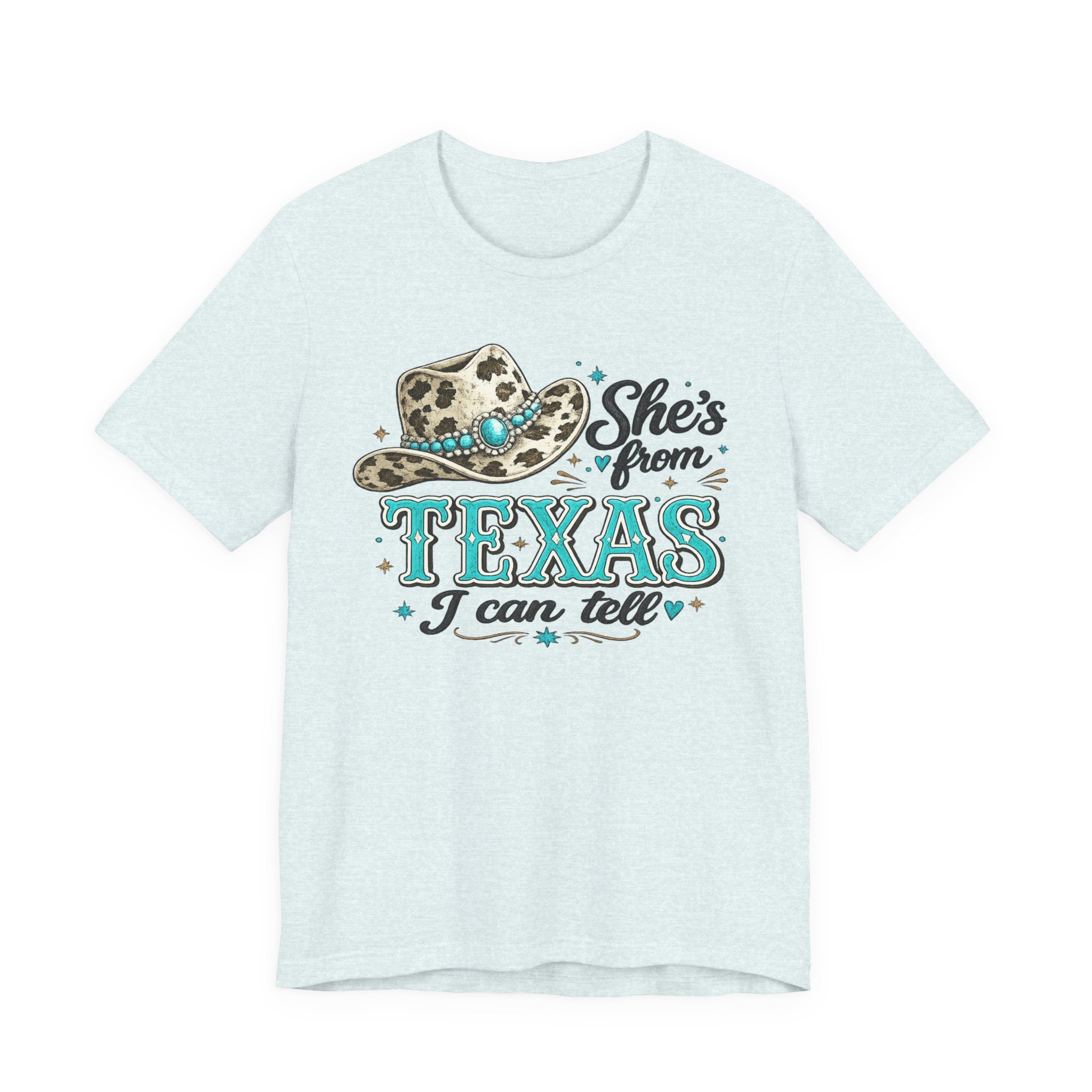 She’s From Texas T-Shirt – Leopard Cowgirl Hat Graphic Tee