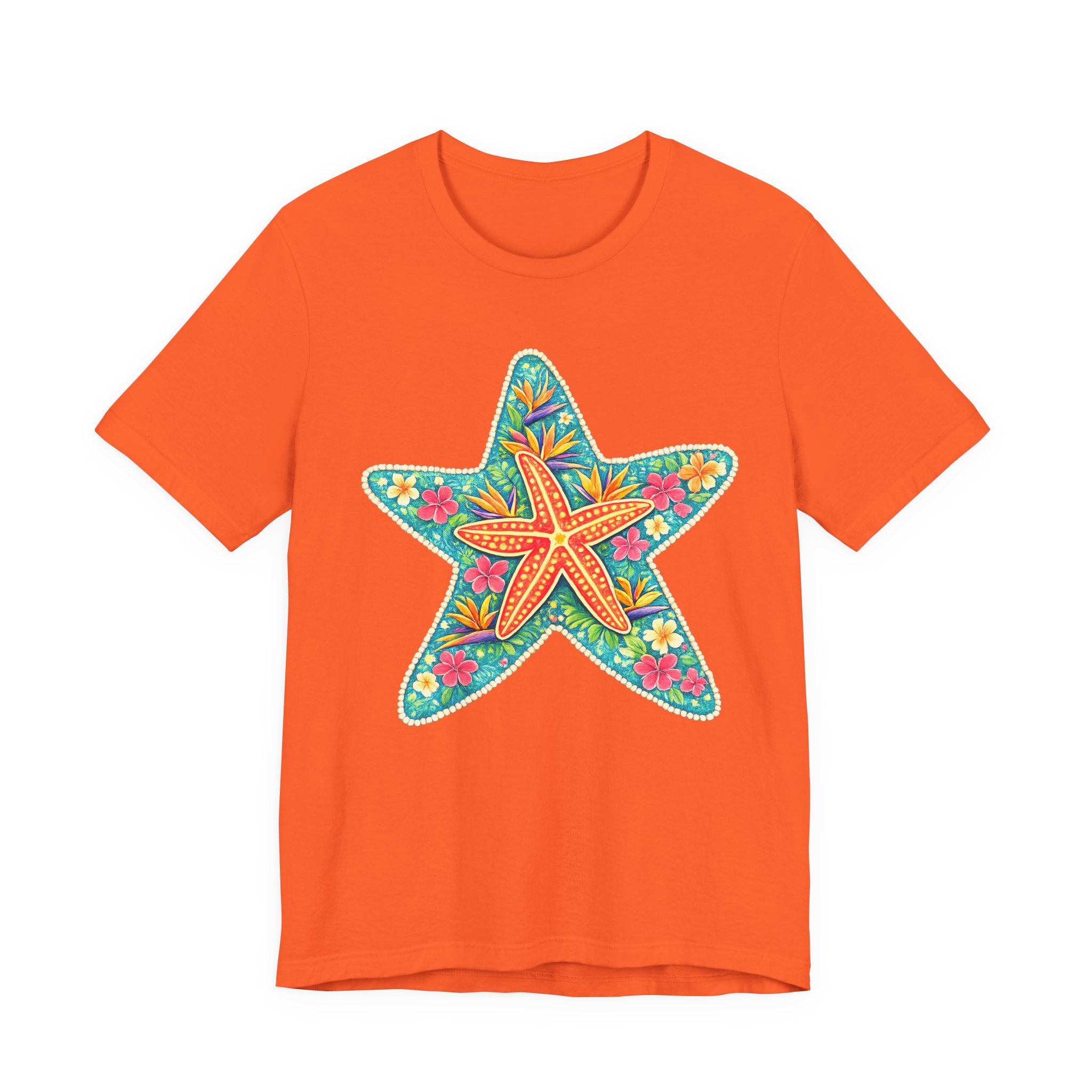 Starfish Floral Tee — Colorful Tropical Beach T-Shirt