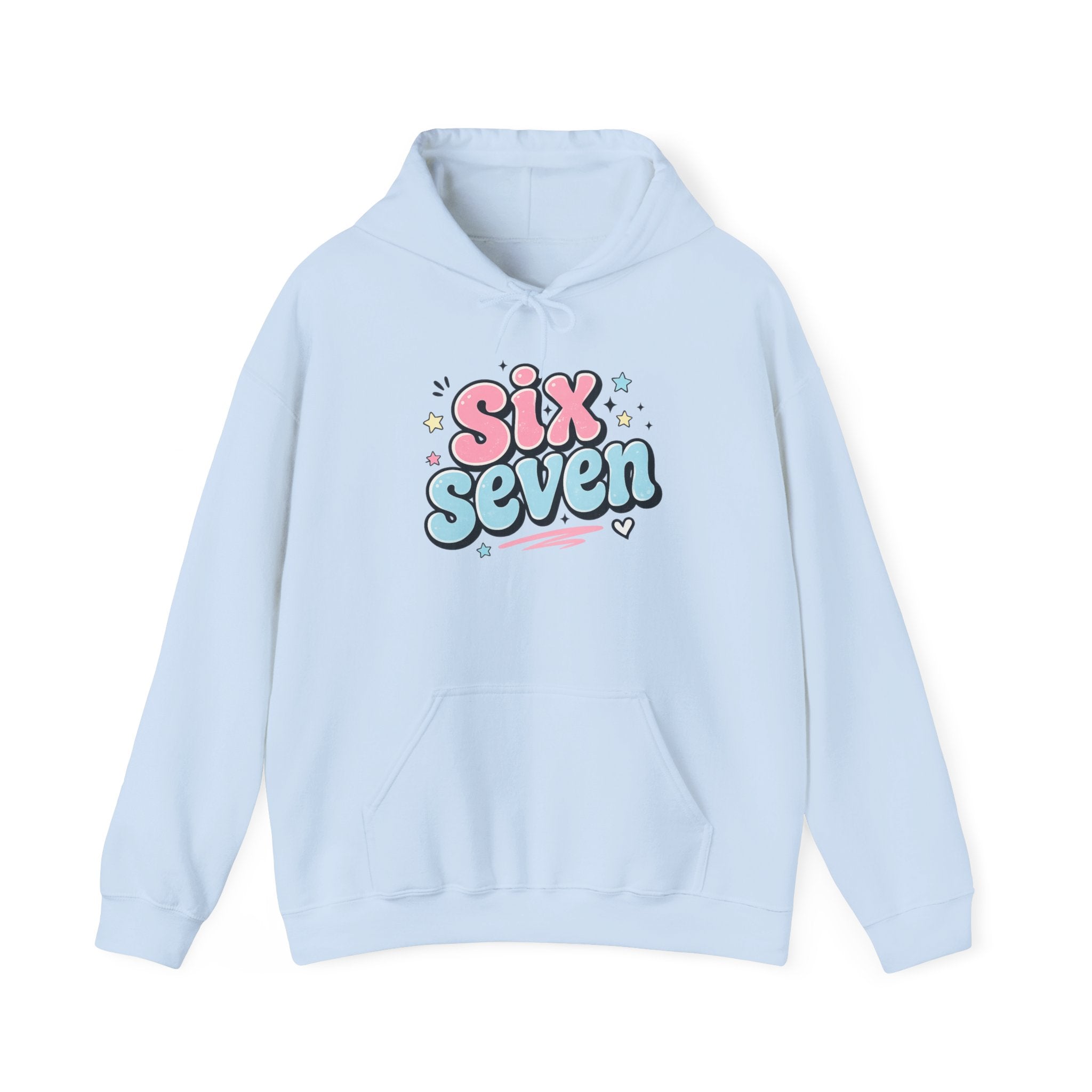 Six Seven Hoodie — Cute Pastel "Six Seven" Graphic Sweatshirt