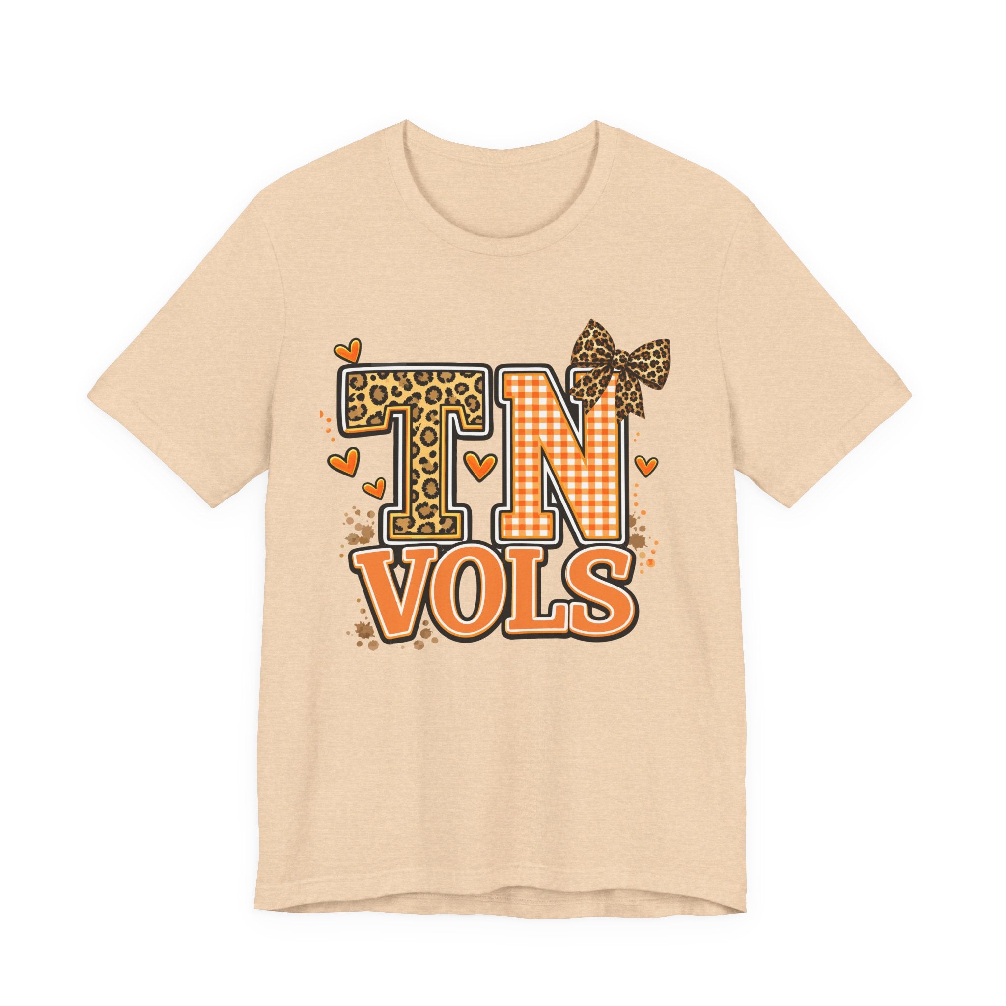 TN Vols Leopard Bow T-Shirt — Tennessee Football Fan Tee