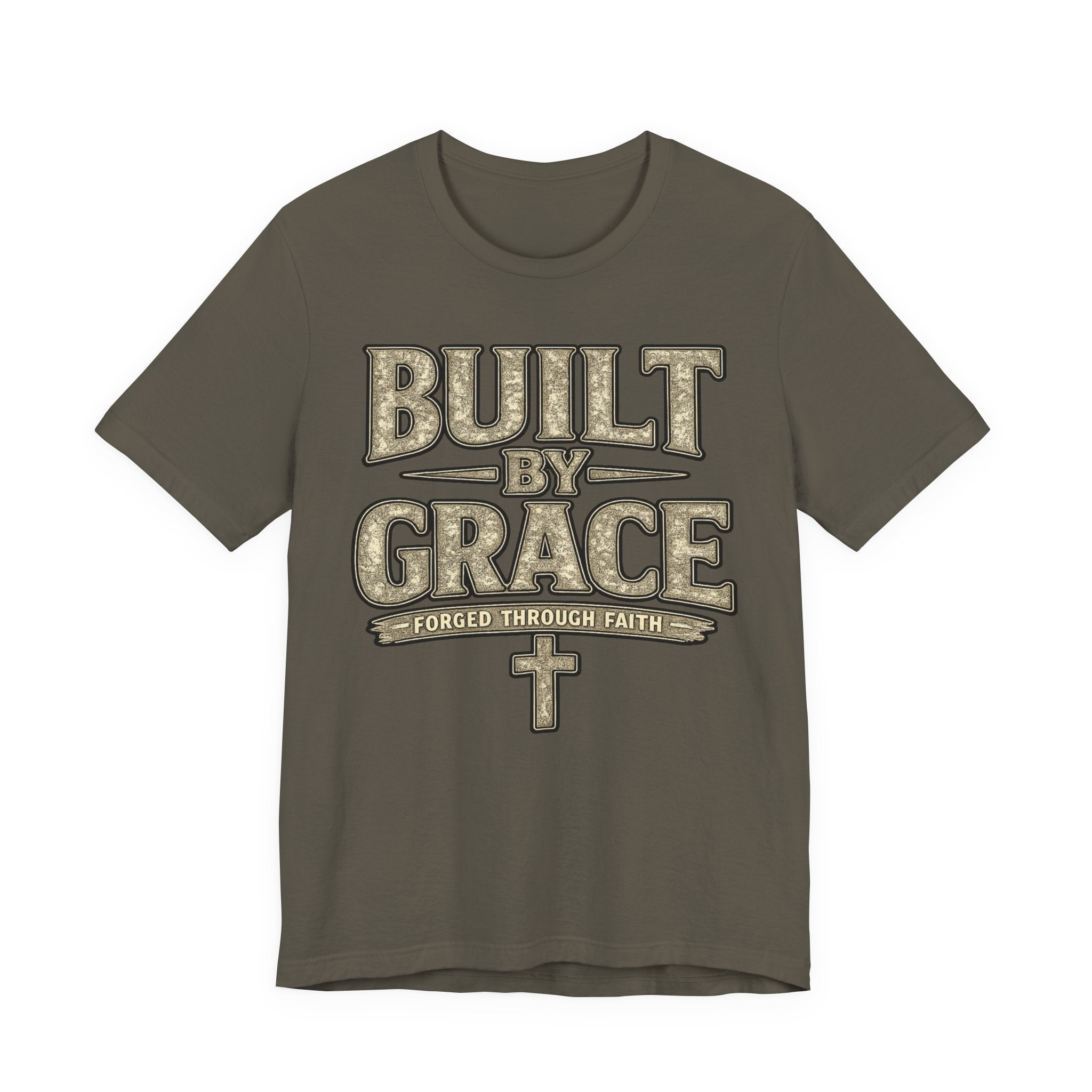 Built by Grace T-Shirt — Forged Through Faith Christian Tee