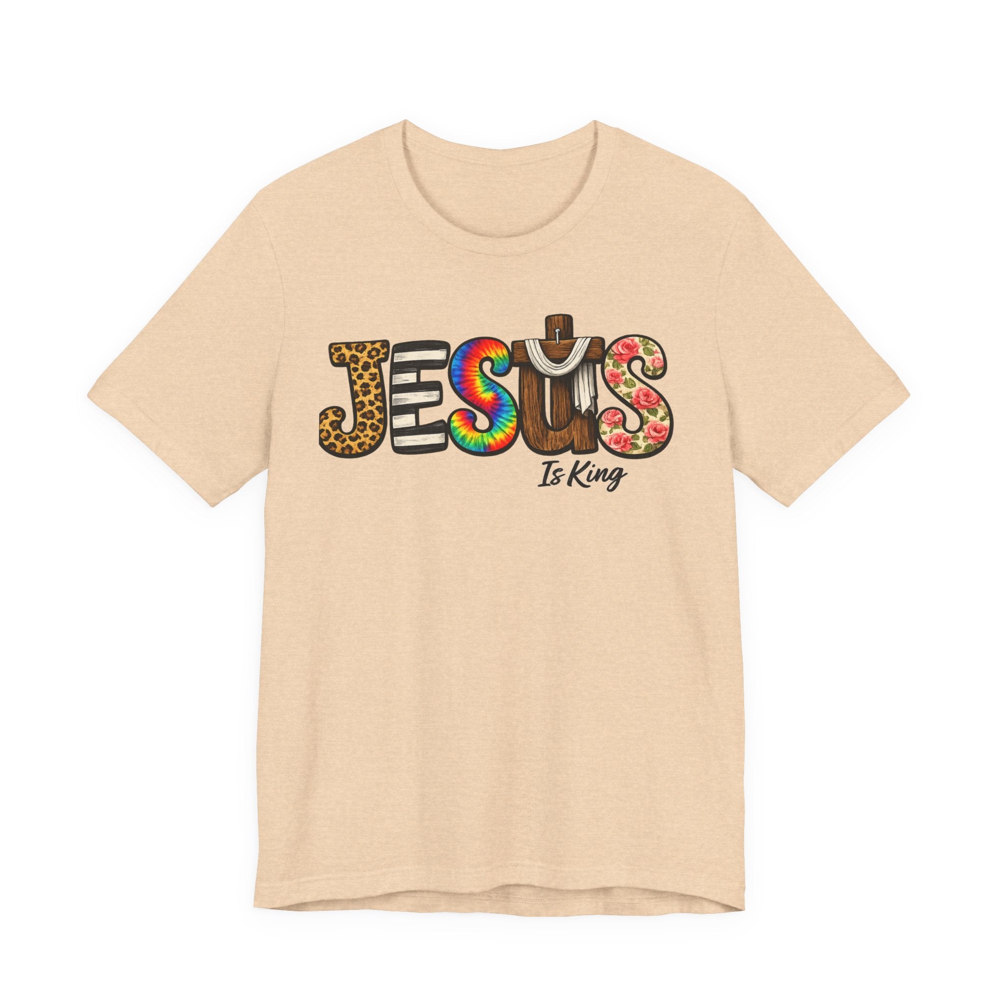 Jesus Graphic Tee — Colorful Americana Faith Design