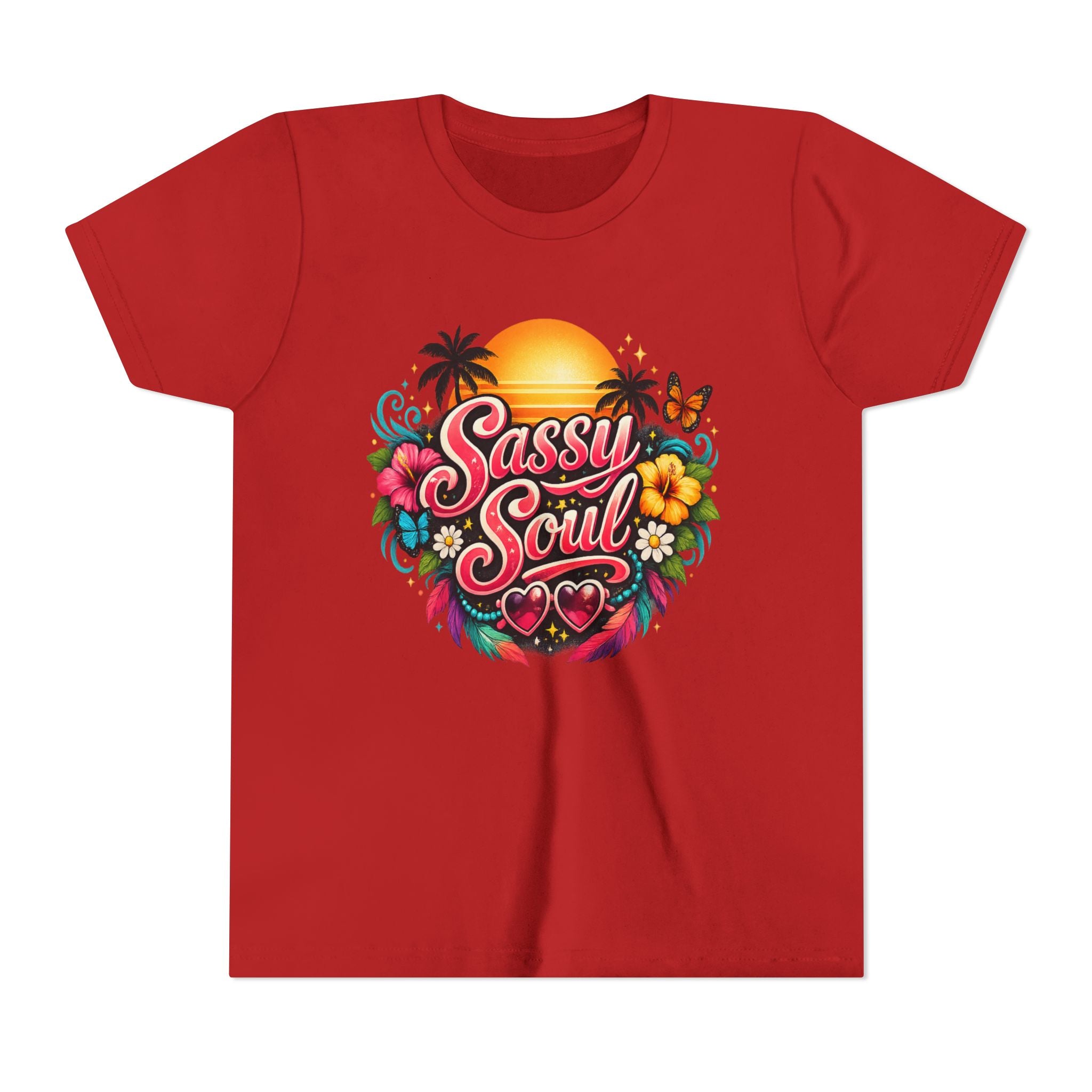 Sassy Soul Youth Tee - Tropical Sunset Floral Kids Shirt