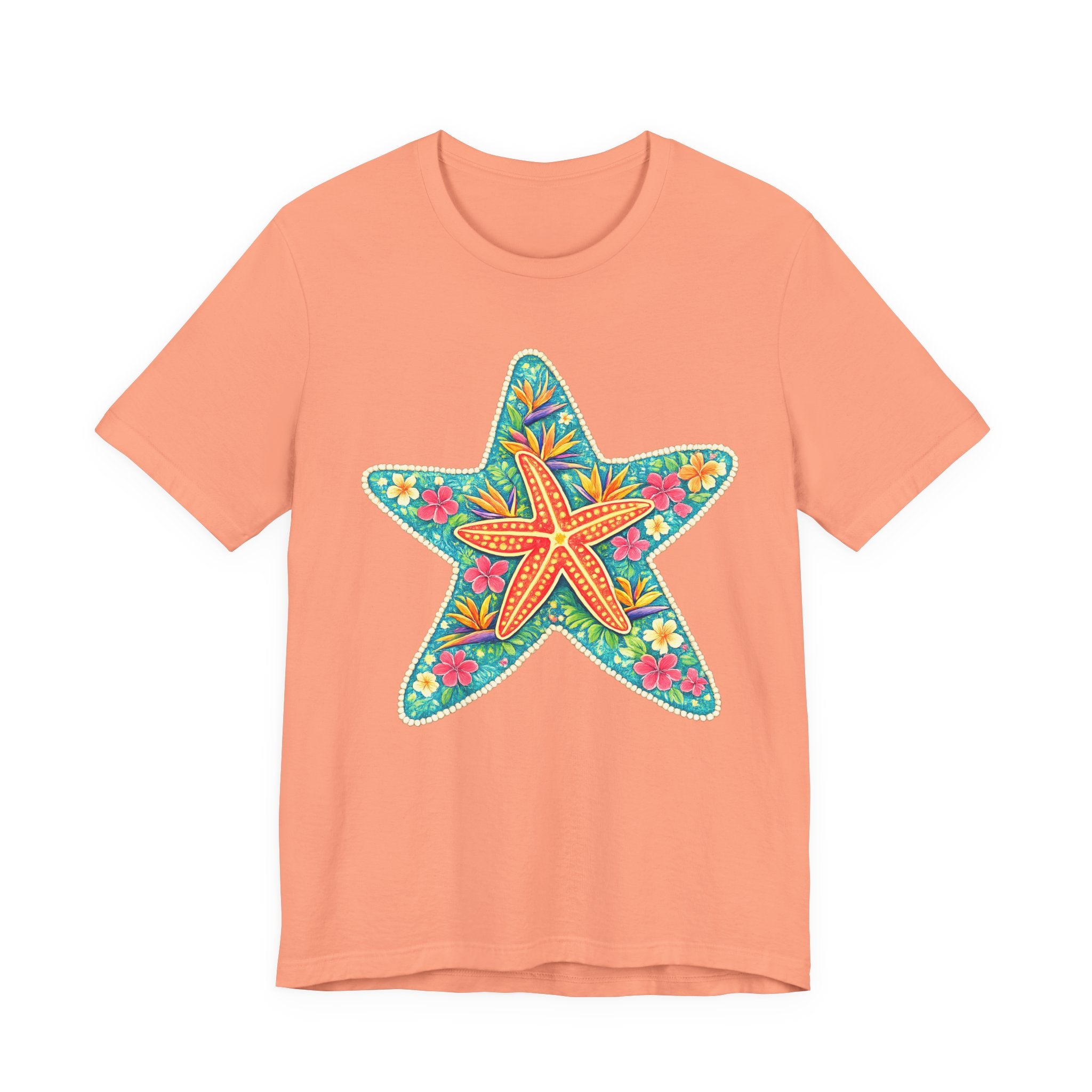 Starfish Floral Tee — Colorful Tropical Beach T-Shirt