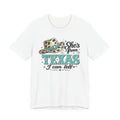 She’s From Texas T-Shirt – Leopard Cowgirl Hat Graphic Tee