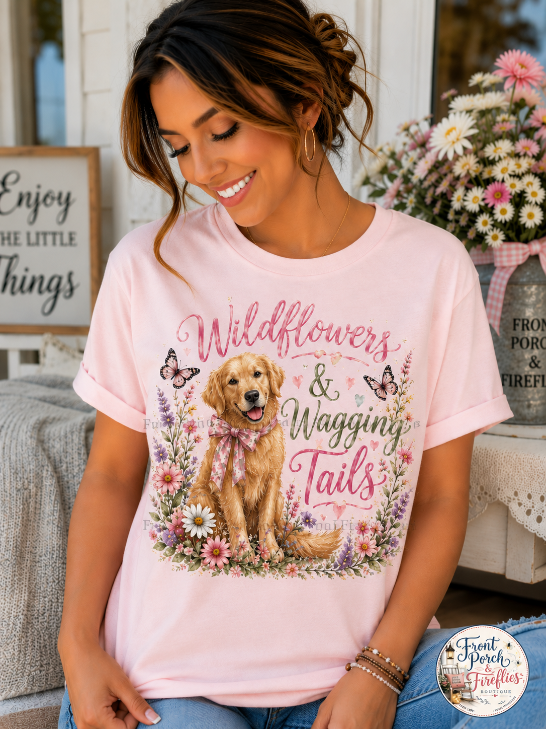 Wildflowers & Wagging Tails Dog Graphic Tee