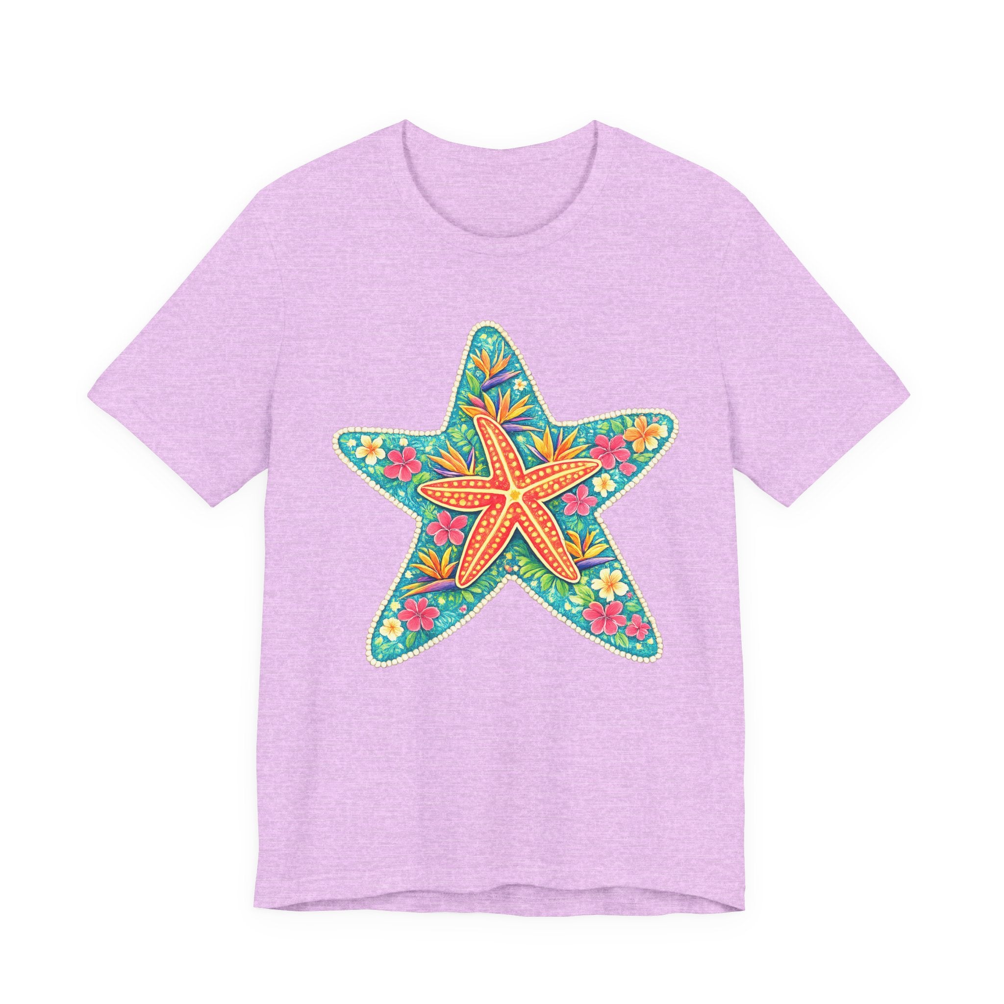 Starfish Floral Tee — Colorful Tropical Beach T-Shirt