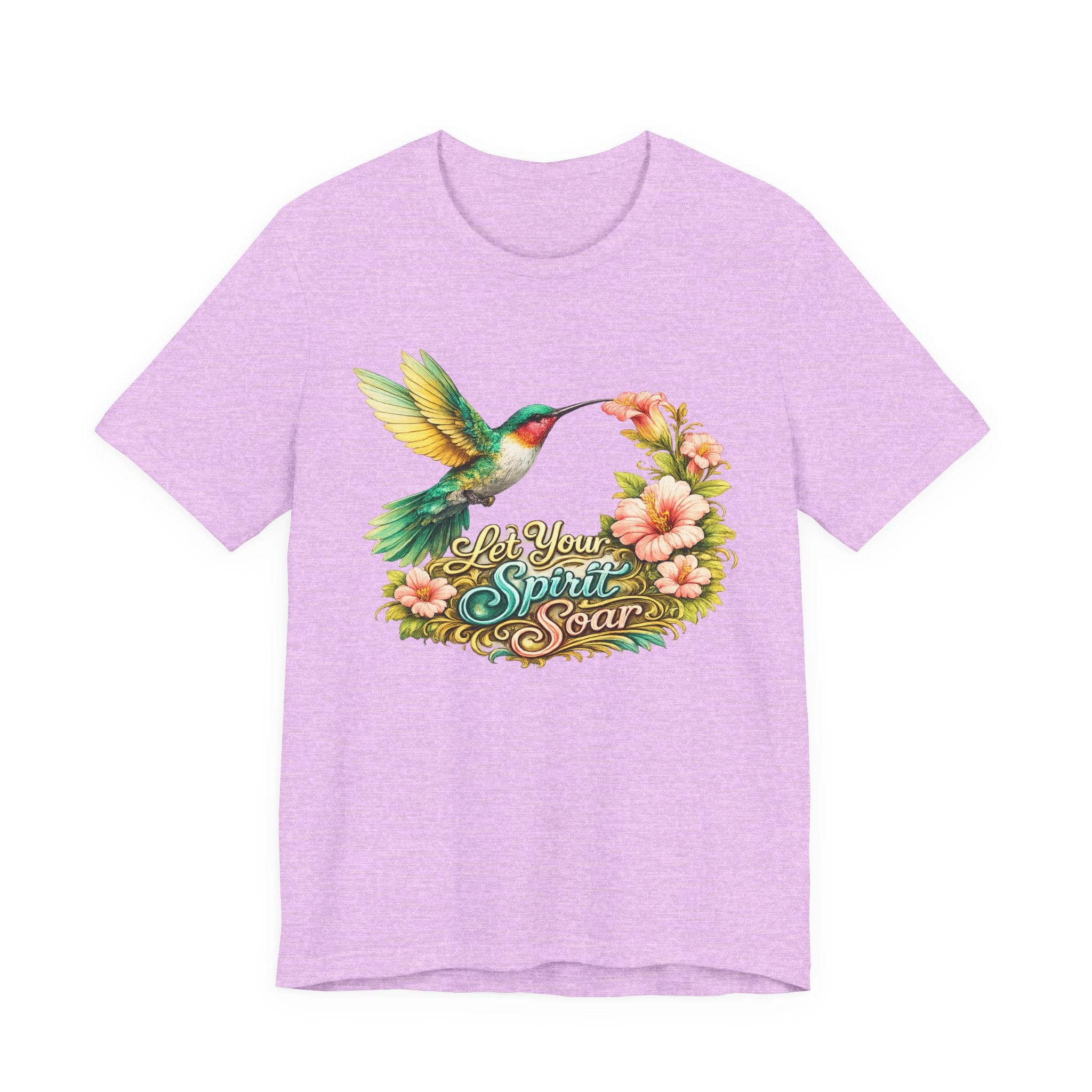 Hummingbird "Let Your Spirit Soar" Tee — Floral Inspirational Graphic T-Shirt