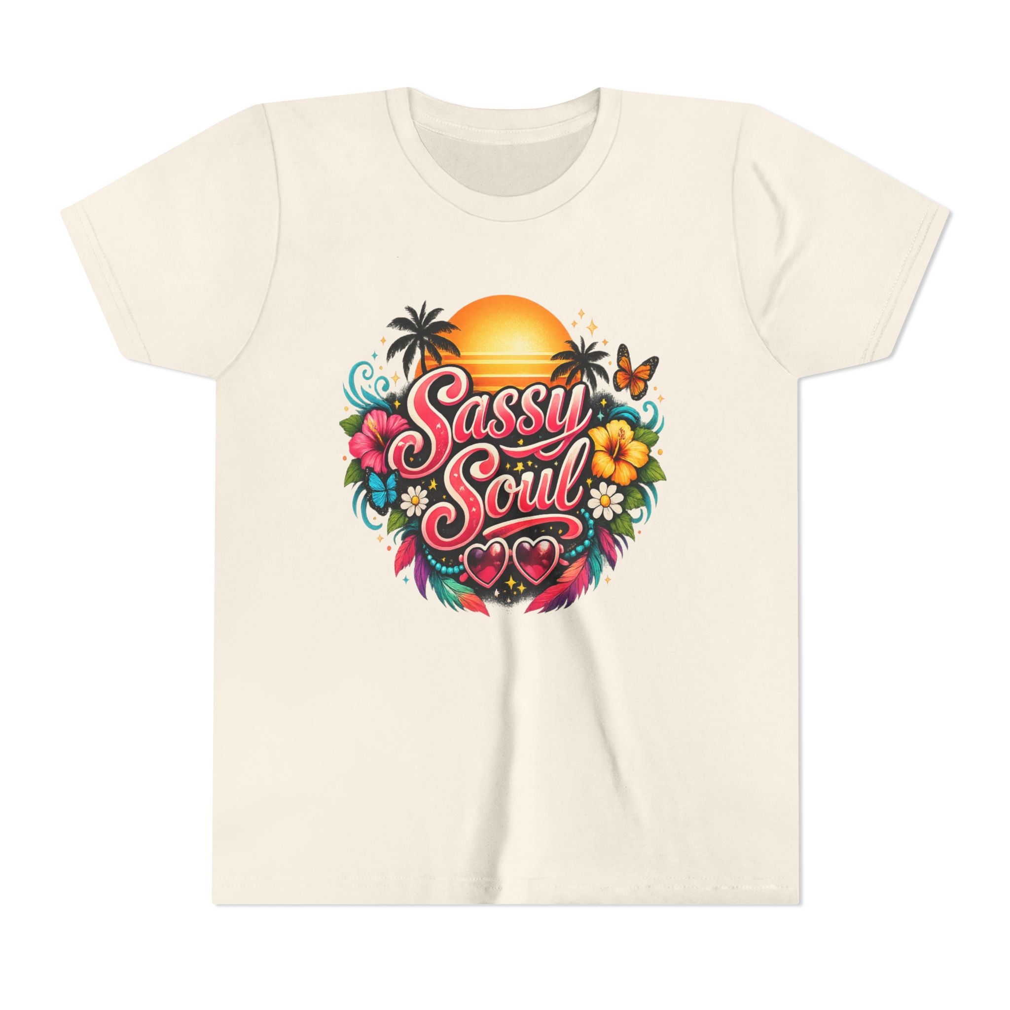 Sassy Soul Youth Tee - Tropical Sunset Floral Kids Shirt