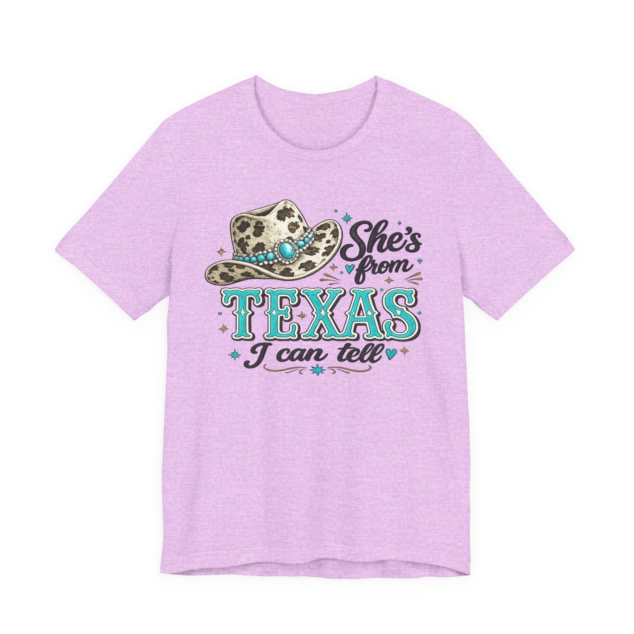 She’s From Texas T-Shirt – Leopard Cowgirl Hat Graphic Tee