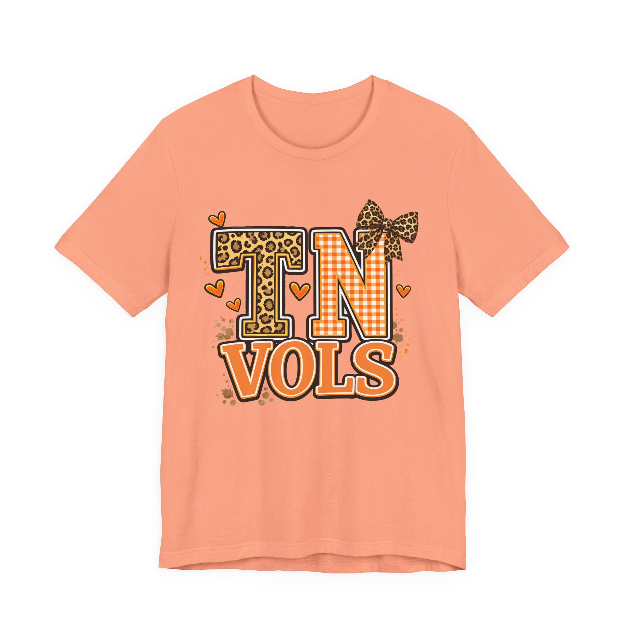 TN Vols Leopard Bow T-Shirt — Tennessee Football Fan Tee