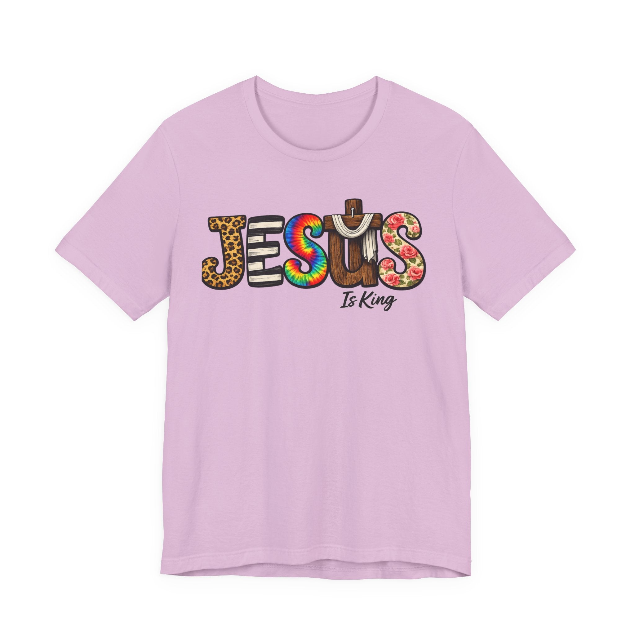 Jesus Graphic Tee — Colorful Americana Faith Design