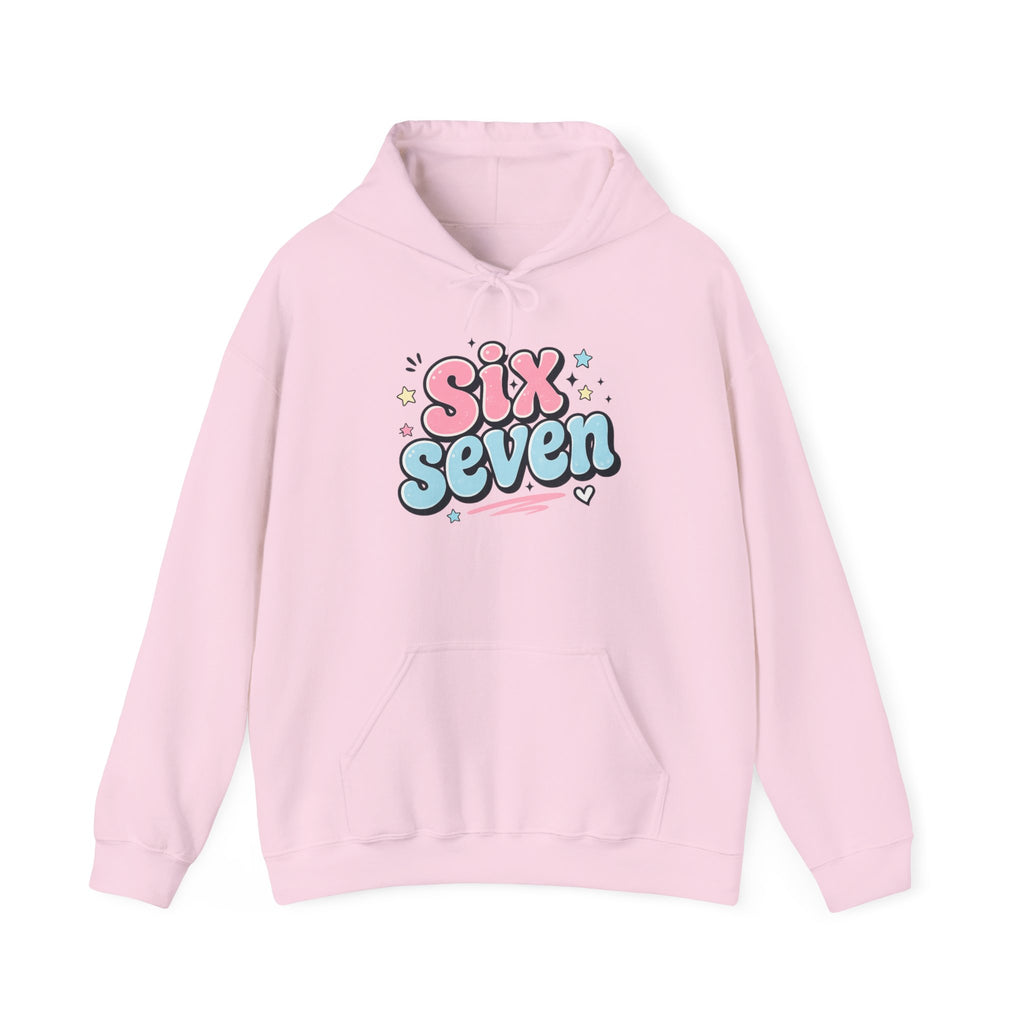 Six Seven Hoodie — Cute Pastel "Six Seven" Graphic Sweatshirt