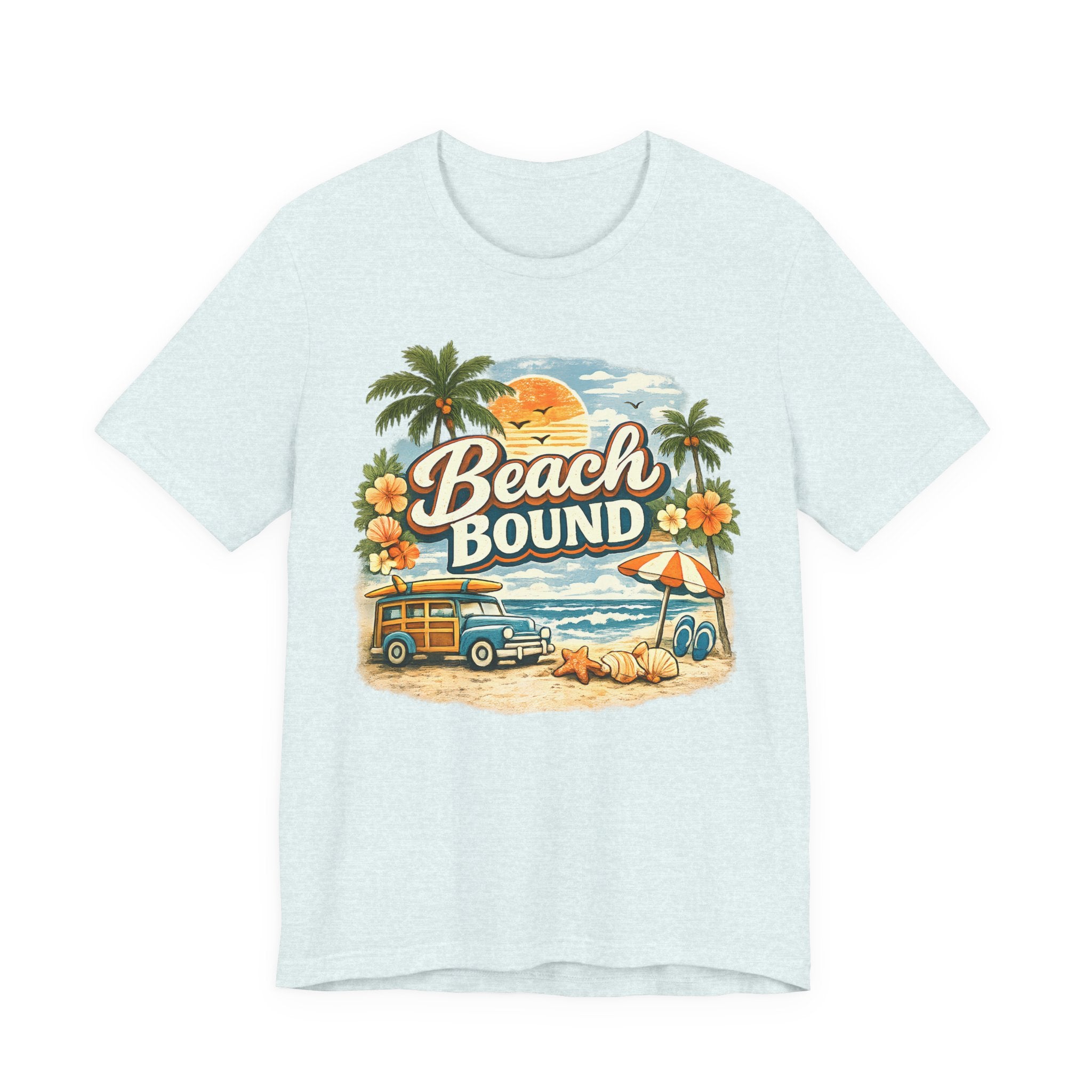 Beach Bound T-Shirt — Retro Surf Van & Palm Trees Tee