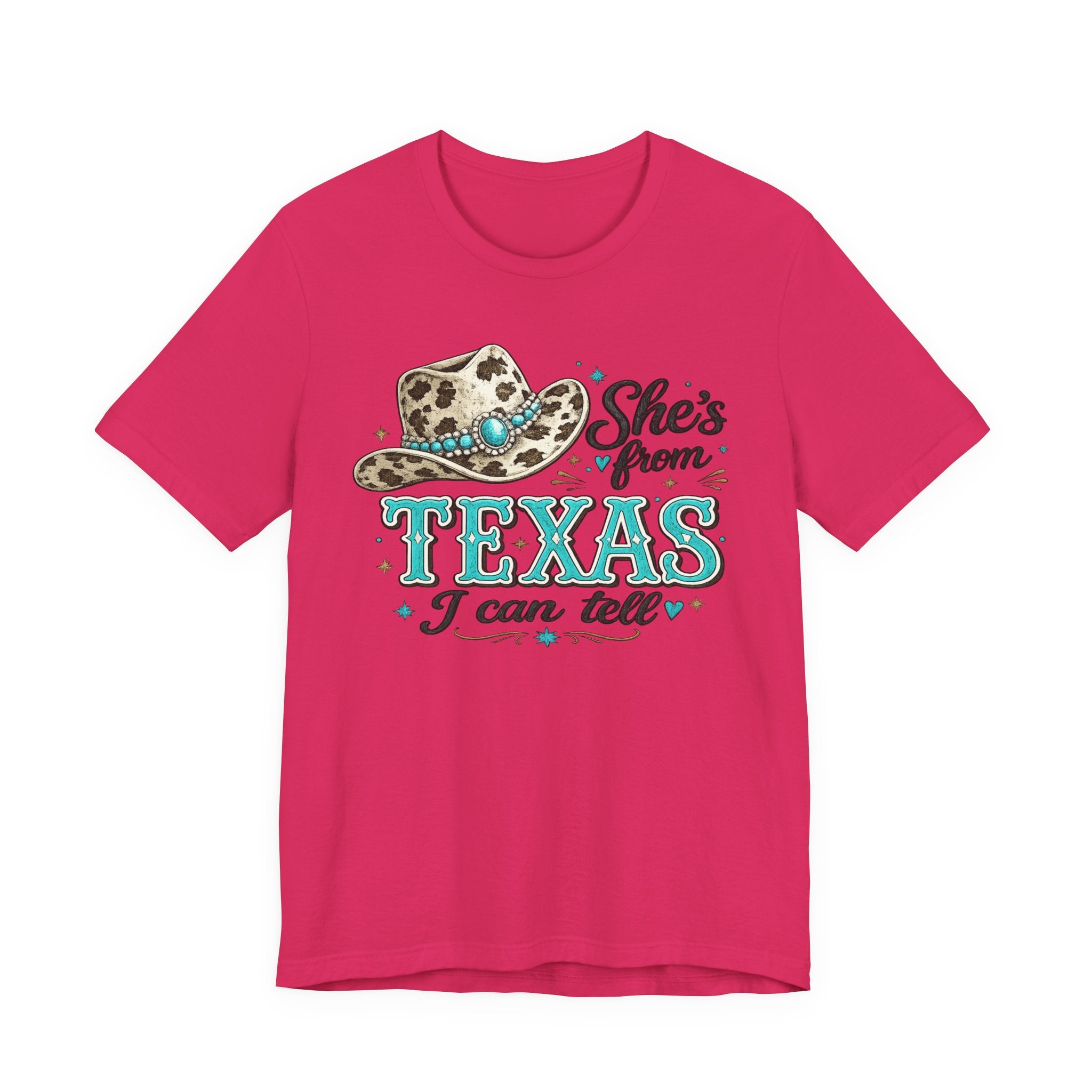 She’s From Texas T-Shirt – Leopard Cowgirl Hat Graphic Tee
