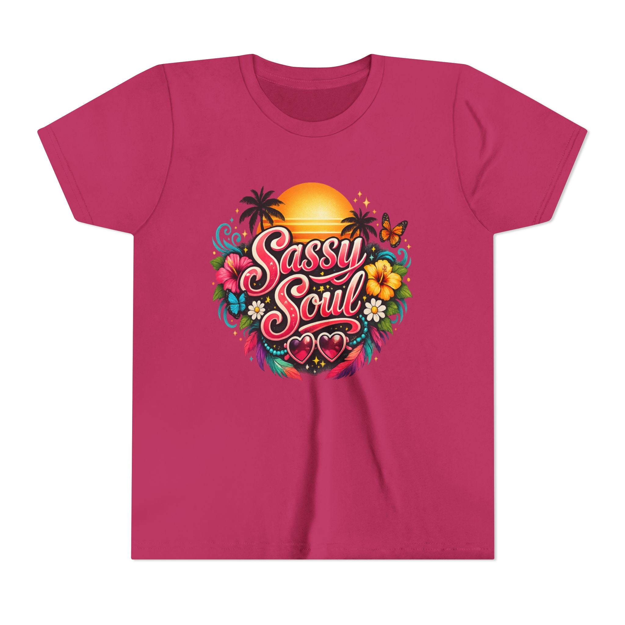 Sassy Soul Youth Tee - Tropical Sunset Floral Kids Shirt
