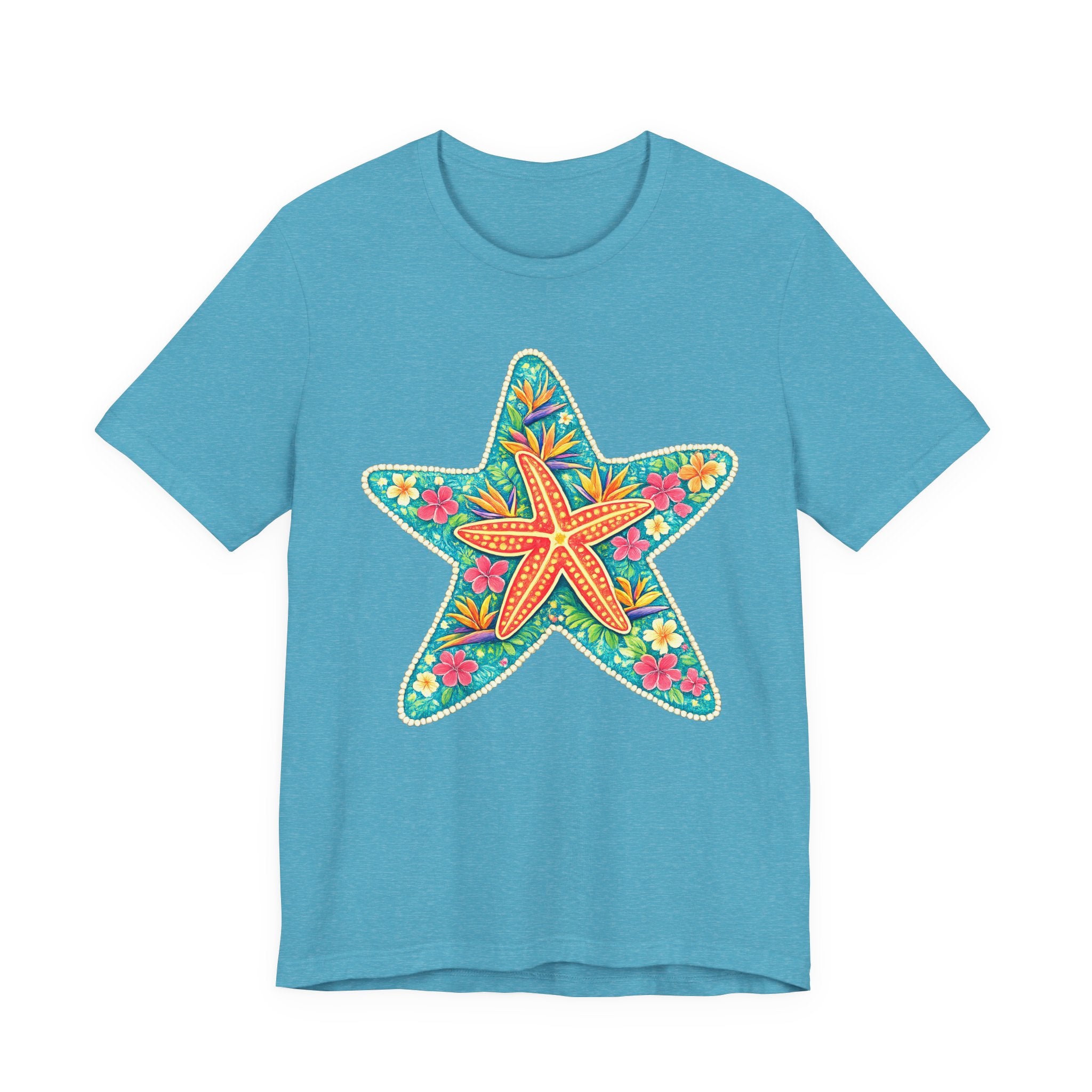 Starfish Floral Tee — Colorful Tropical Beach T-Shirt