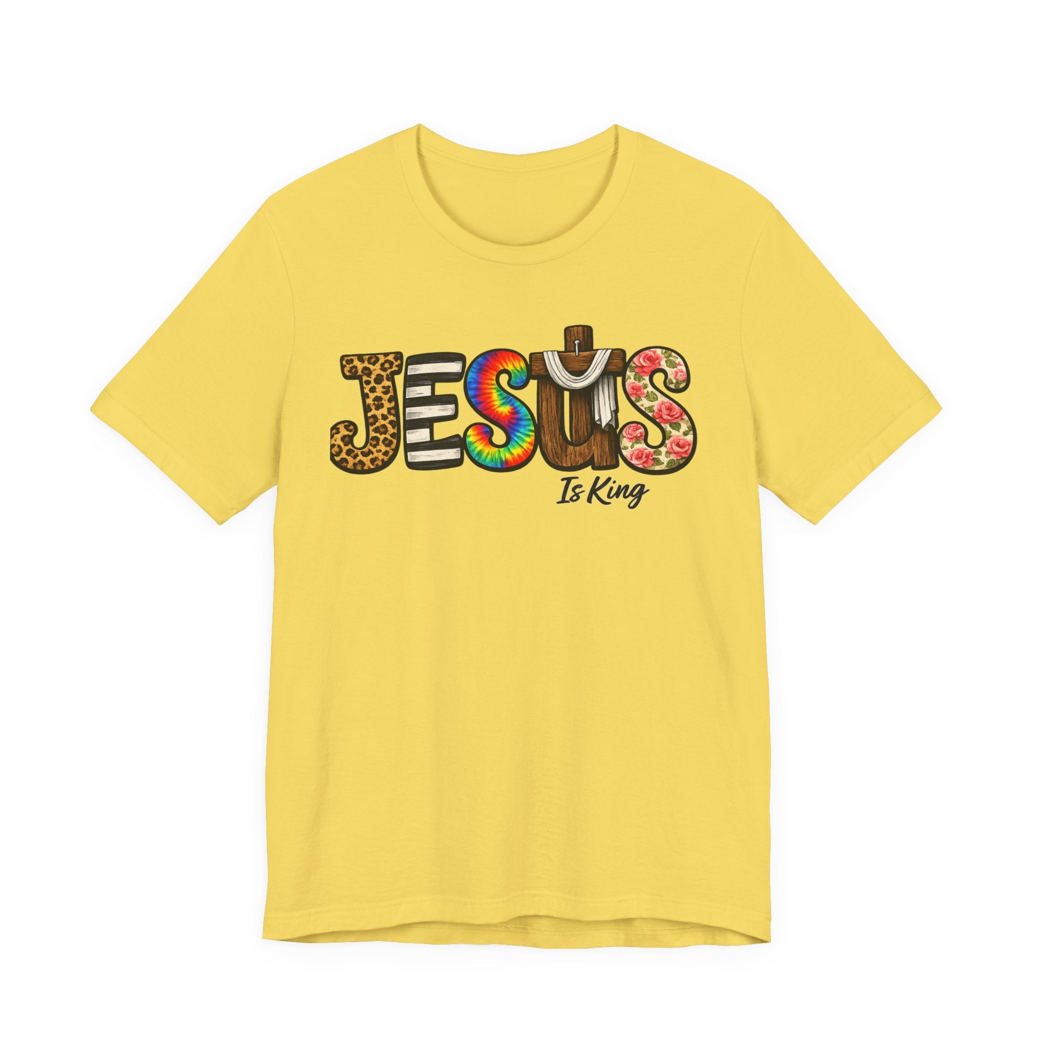 Jesus Graphic Tee — Colorful Americana Faith Design