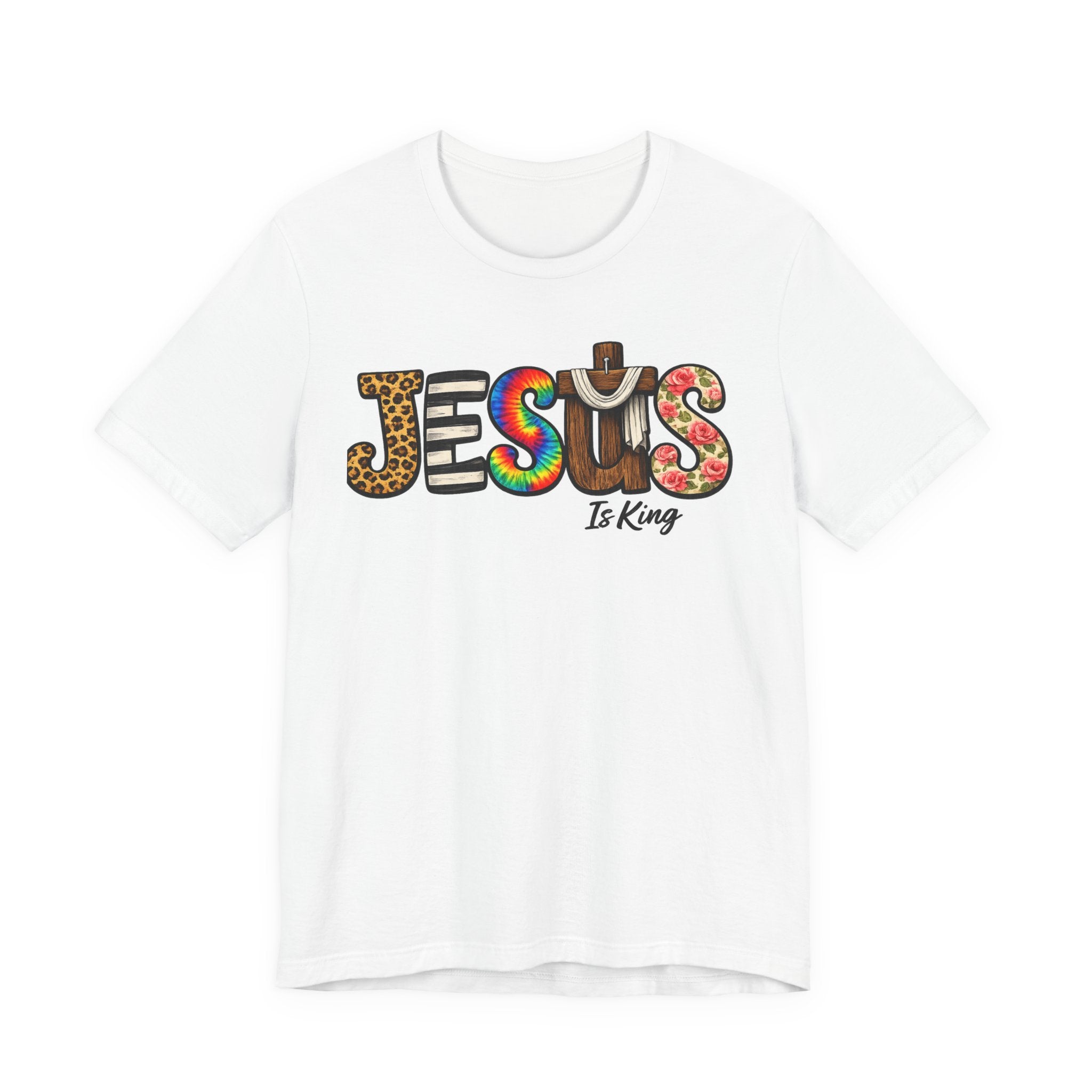 Jesus Graphic Tee — Colorful Americana Faith Design