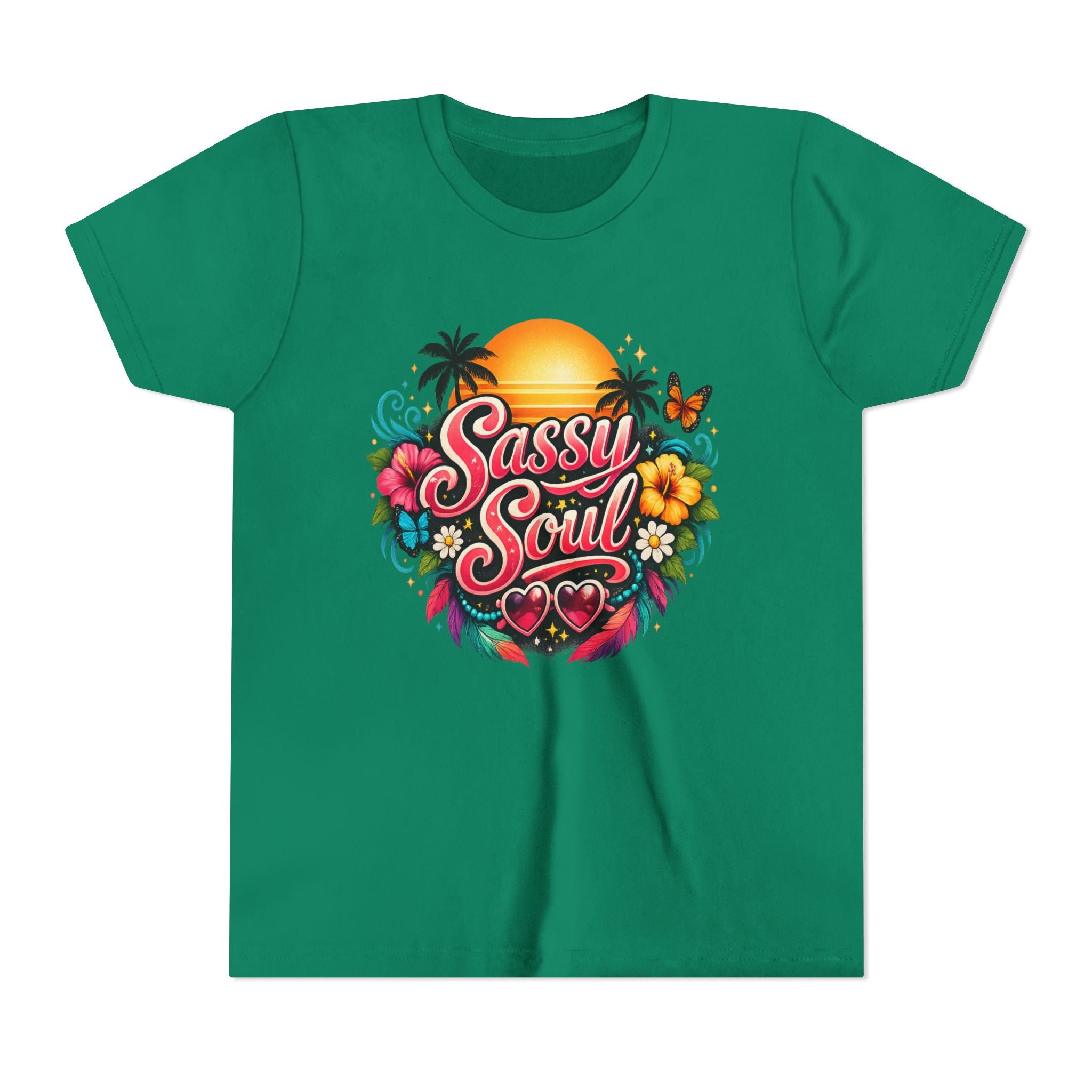 Sassy Soul Youth Tee - Tropical Sunset Floral Kids Shirt