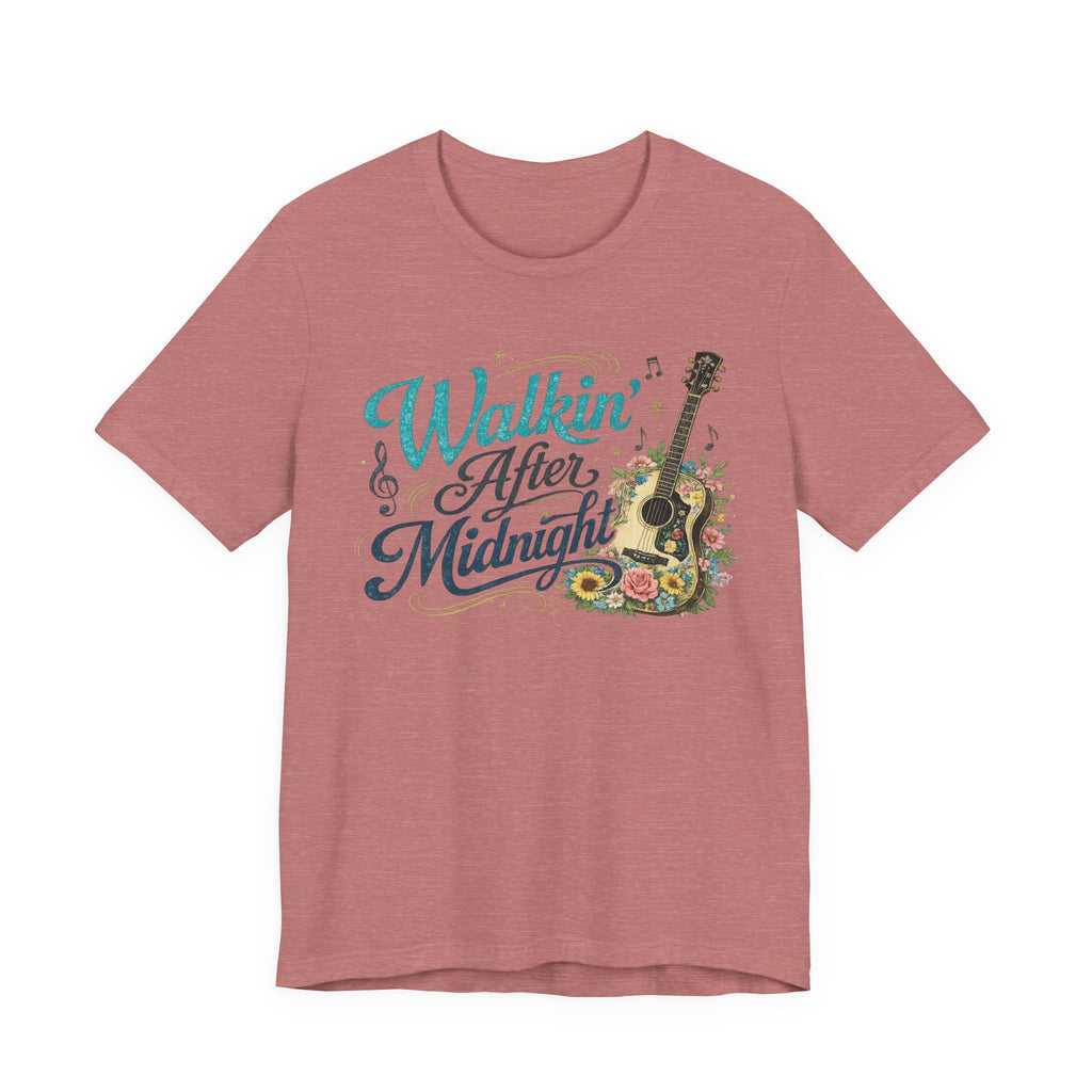 Walkin' After Midnight Guitar Graphic Tee — Vintage Country Music T-Shirt
