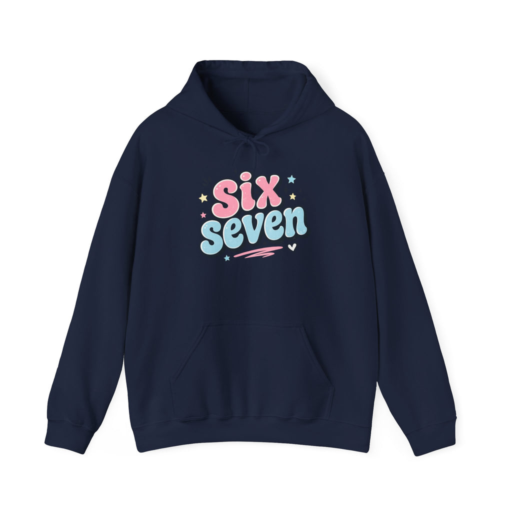 Six Seven Hoodie — Cute Pastel "Six Seven" Graphic Sweatshirt