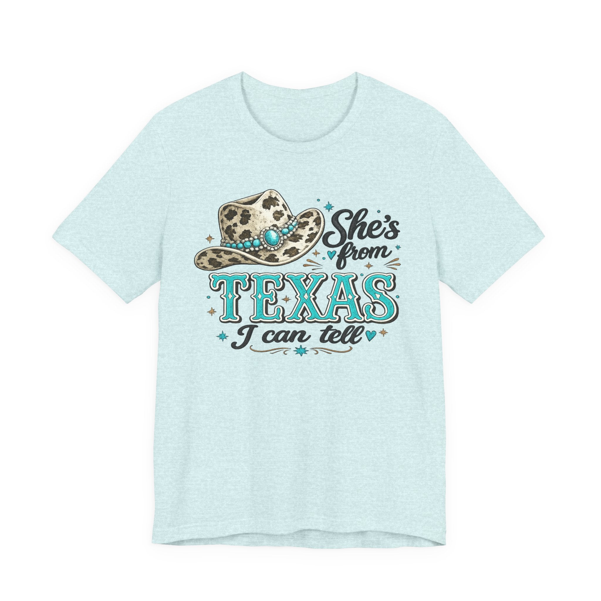 She’s From Texas T-Shirt – Leopard Cowgirl Hat Graphic Tee