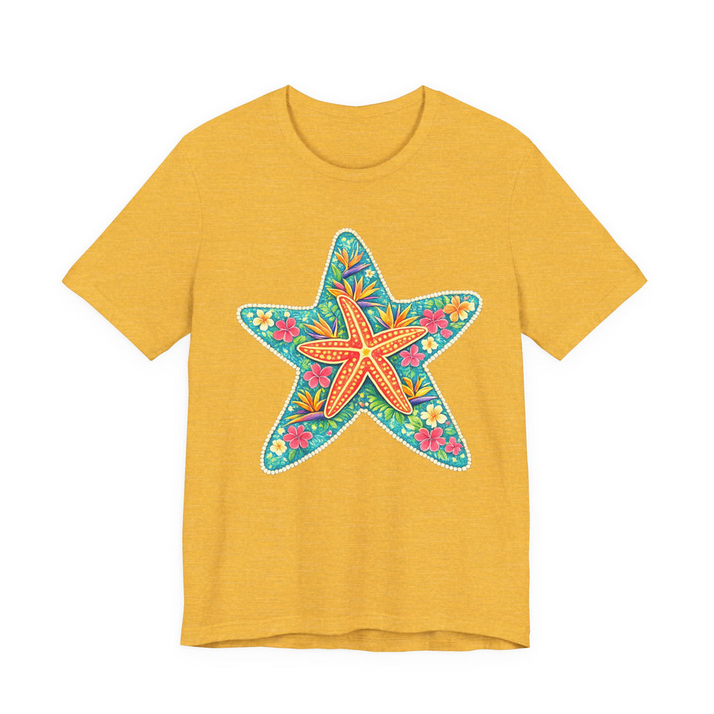 Starfish Floral Tee — Colorful Tropical Beach T-Shirt